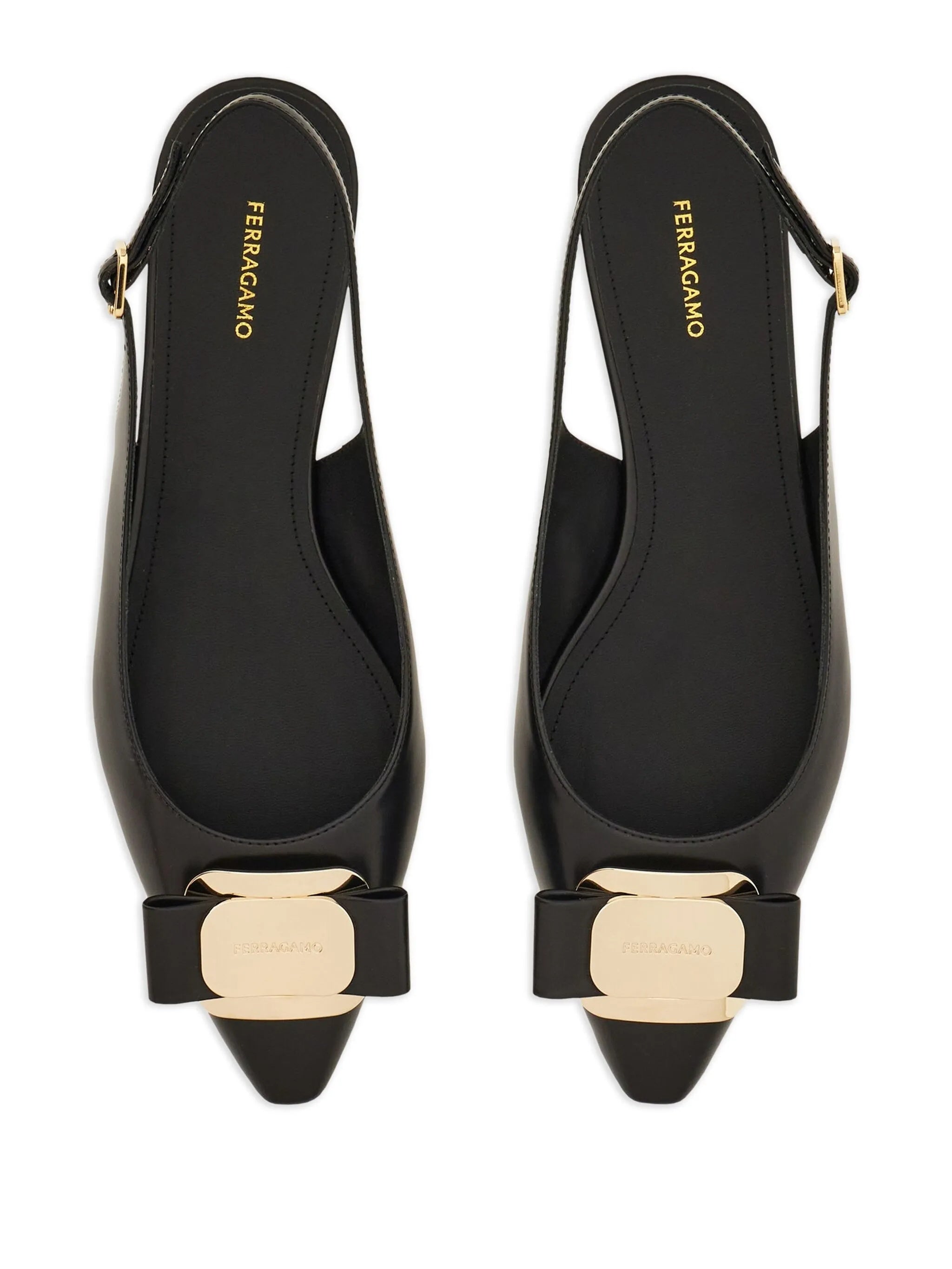 Black Zelmy Pointed Toe Slingback Ballerinas