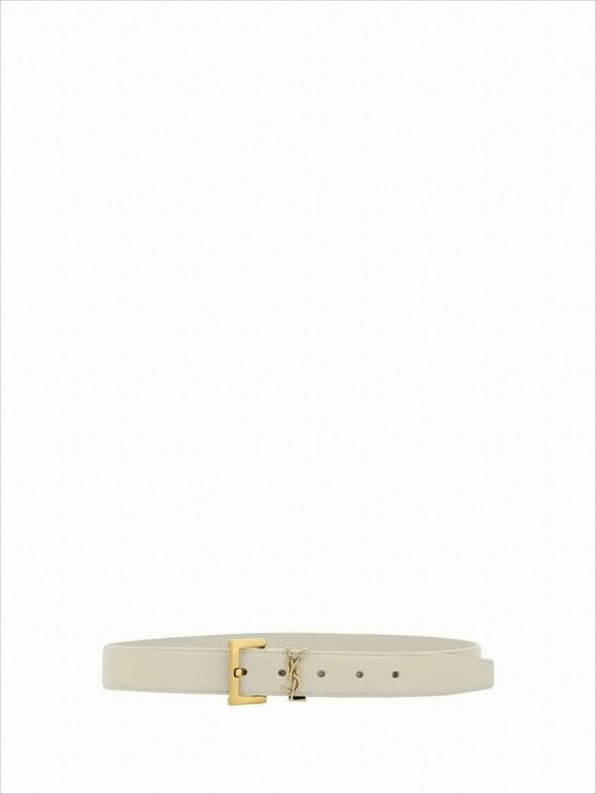 Minimalist Calf Leather Belt with Gold-tone Buckle