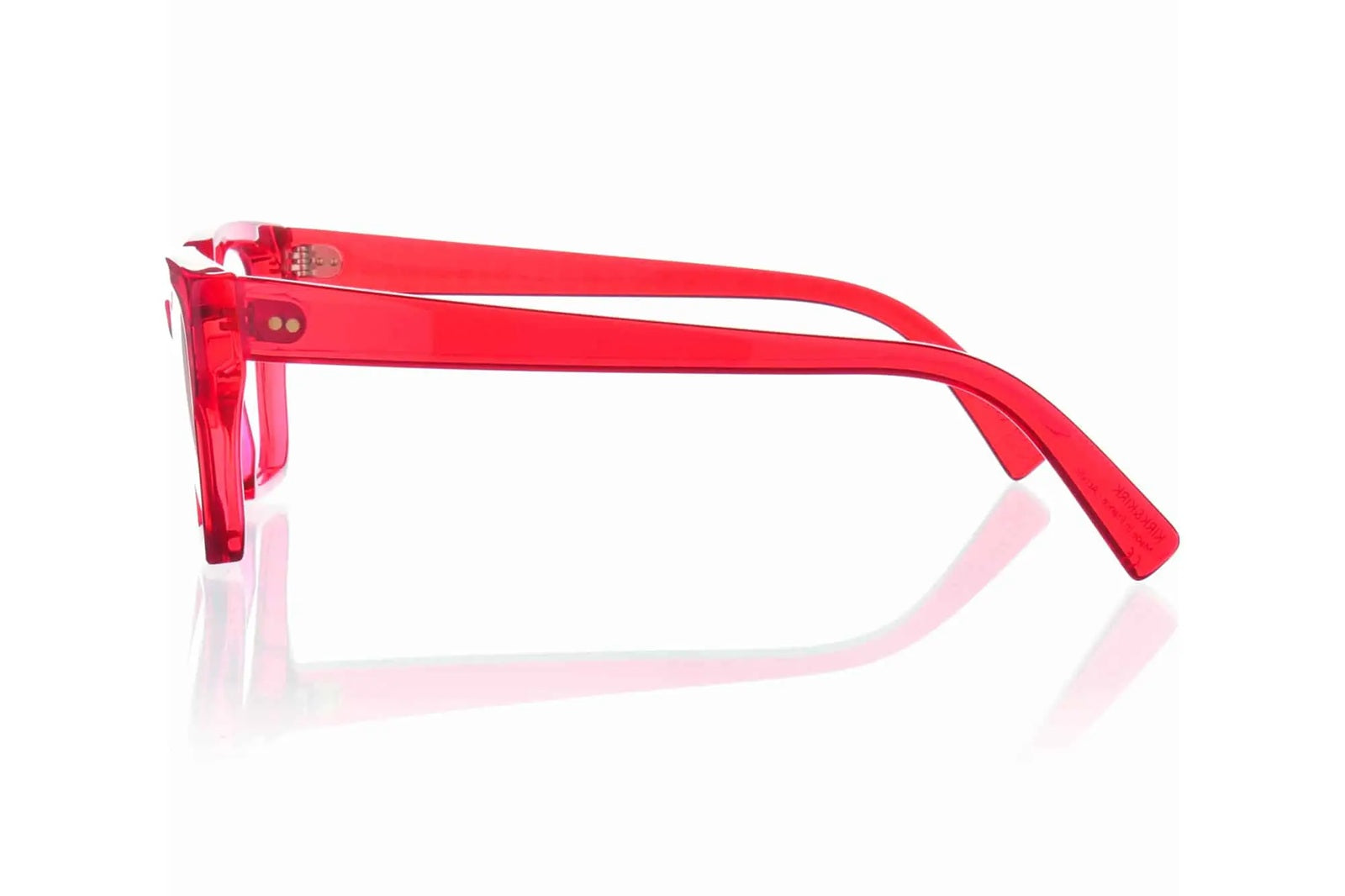 Victor Bold Squared Sunglasses In Translucent Red Finish