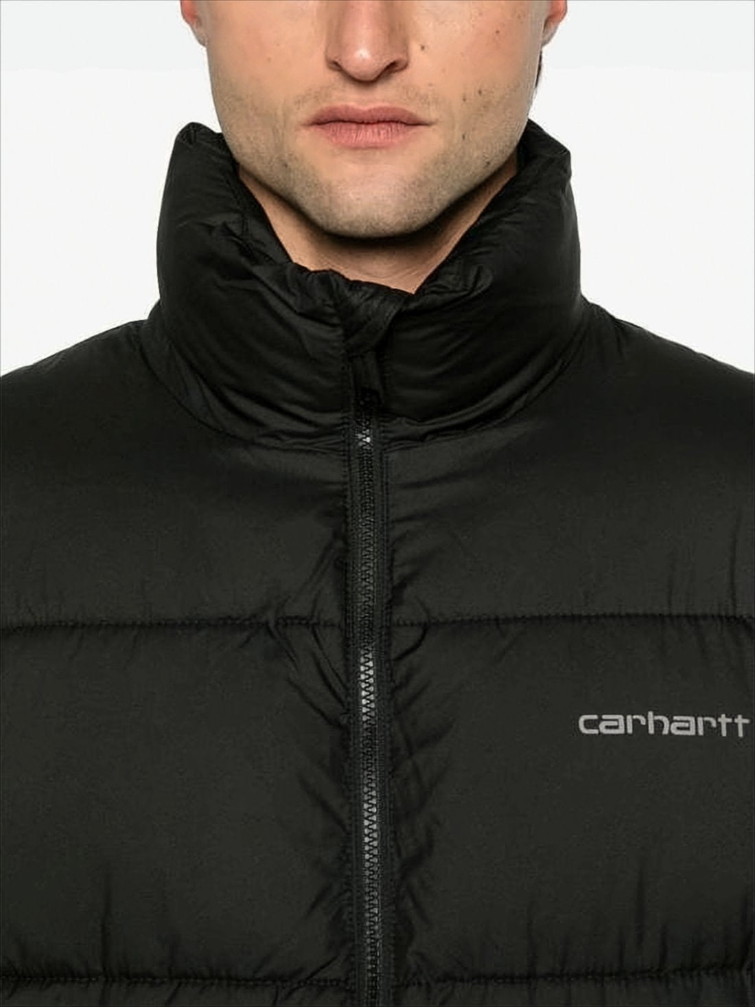High Collar Black Puffer Jacket