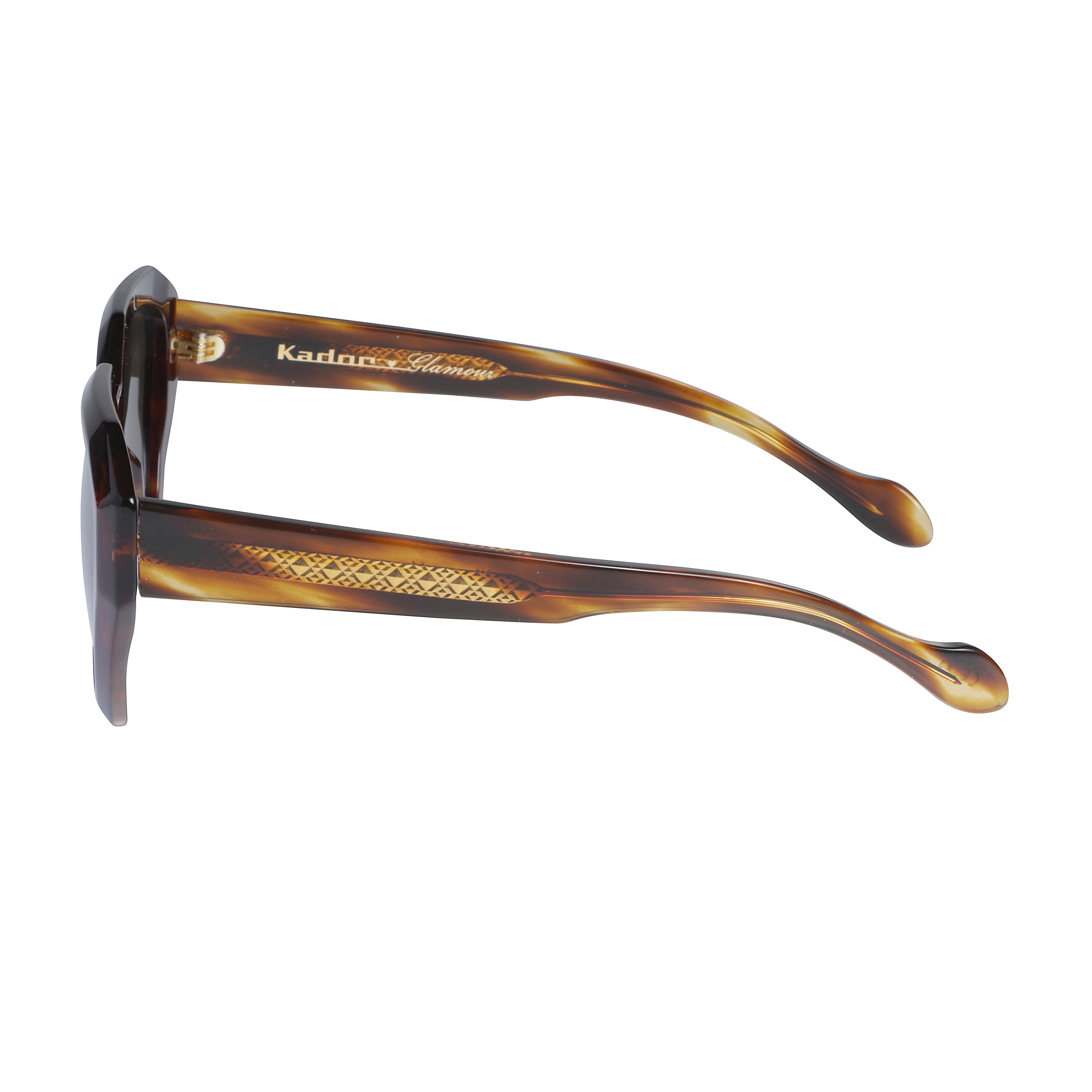 Marilyn/K-S Geometric Tortoiseshell Sunglasses with Angular Lenses