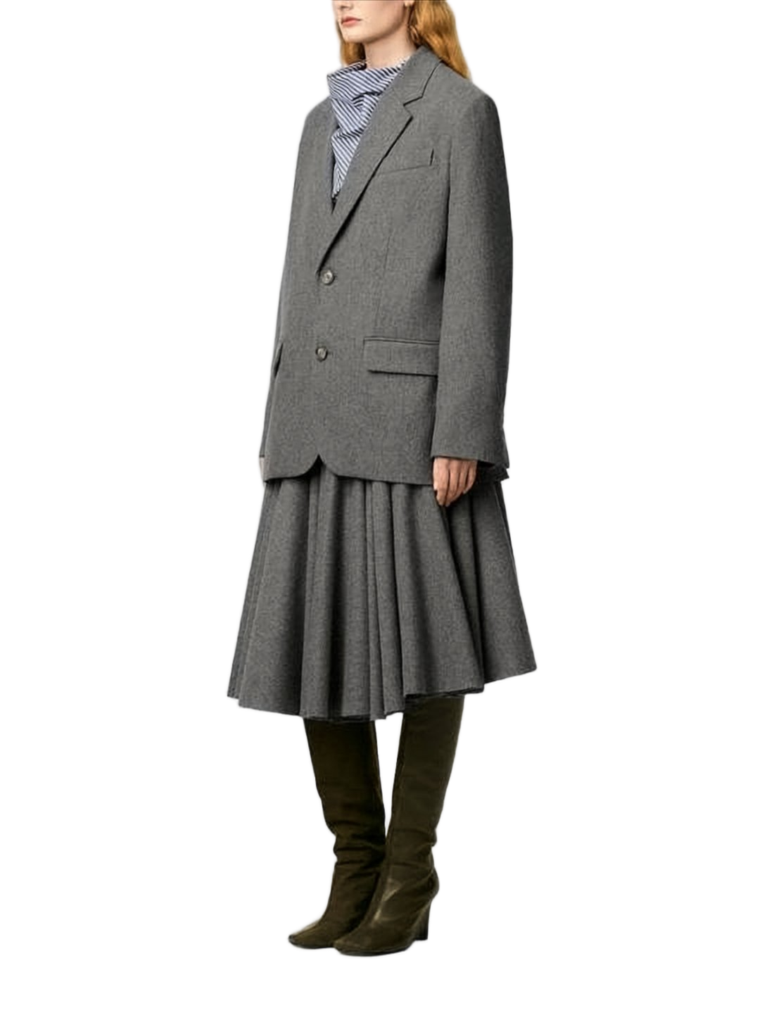 Tailored Wool Jacket with Notched Lapel