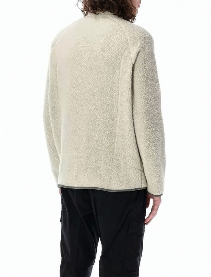 Textured Fleece Jacket with High Collar