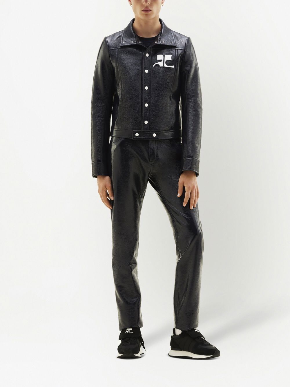 Cropped Black Jacket with Textured Finish