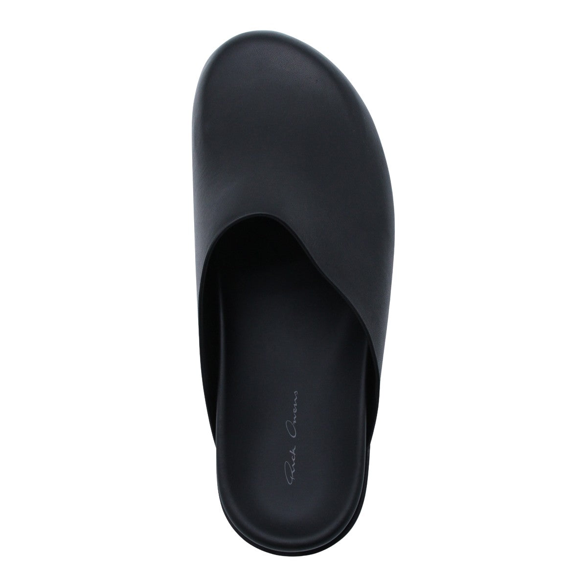 Black Leather Slip-On Sandals