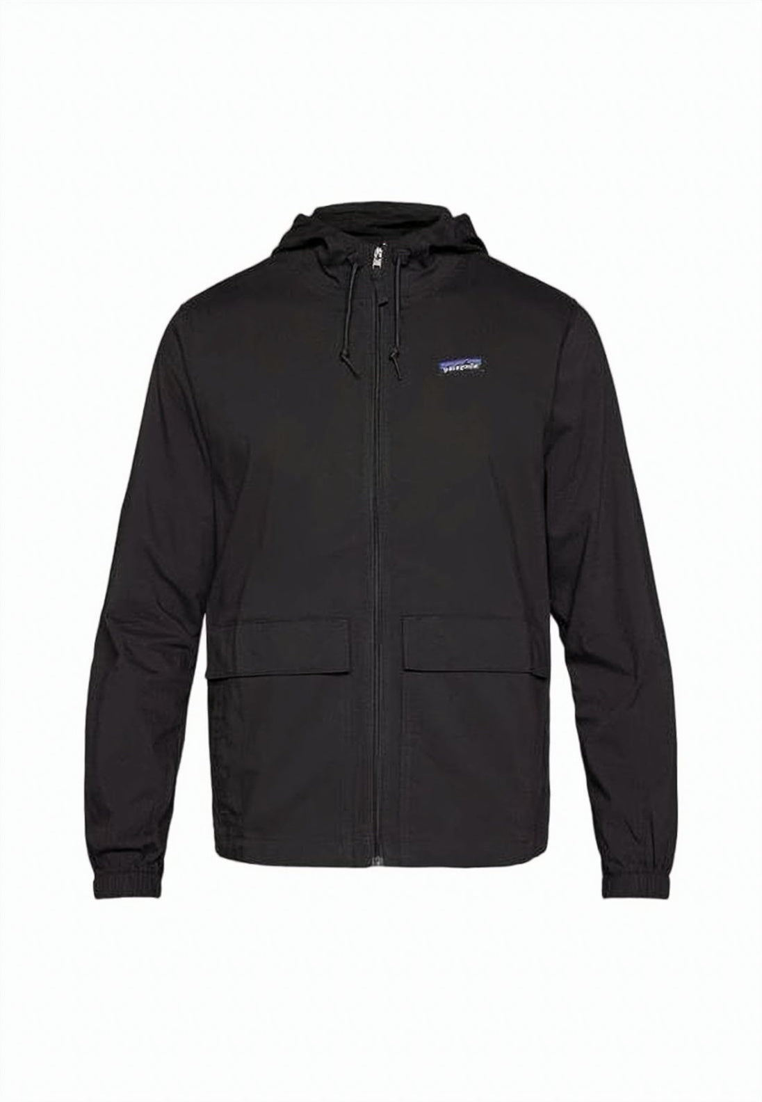 Hooded Black Jacket with Front Zipper