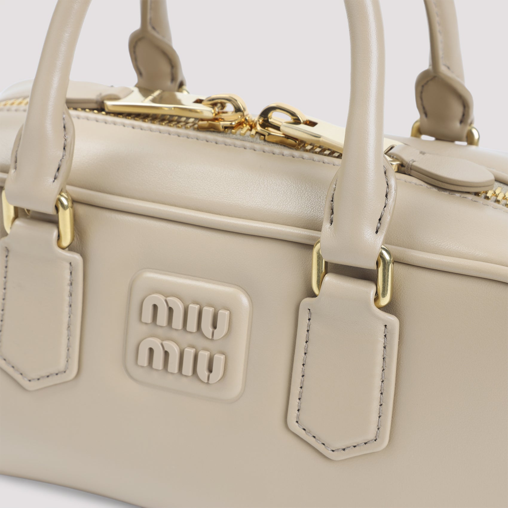 Arcadie Handbag In Sabbia Calf Leather With Gold Accents
