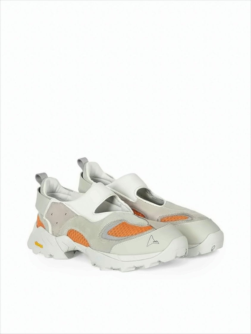 Sporty White Sneakers with Calf Leather Accents
