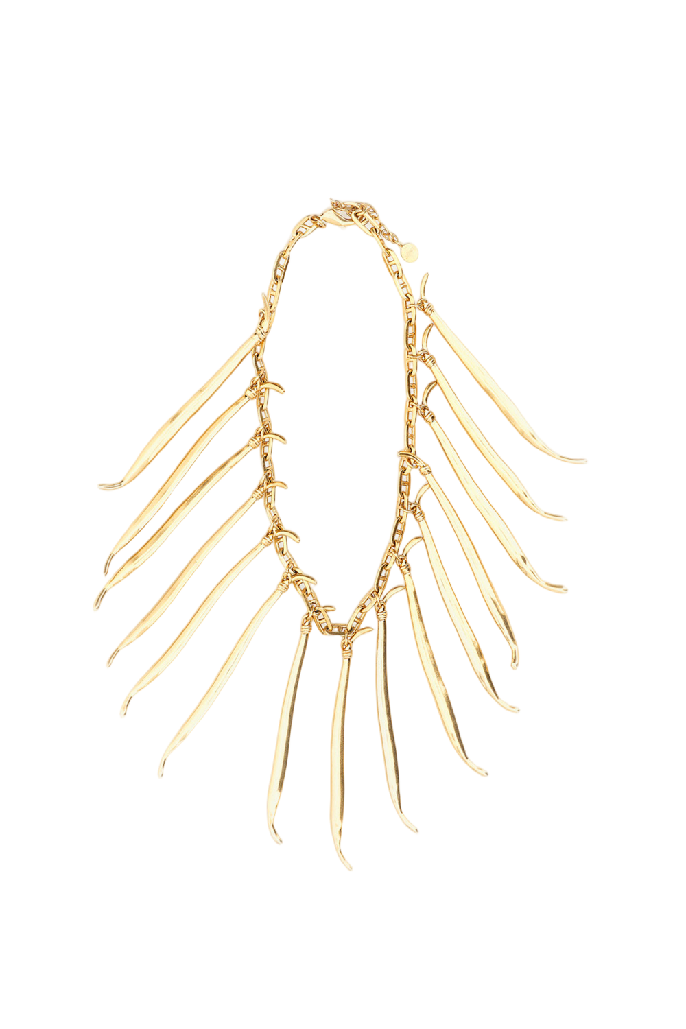 Gold Gold-Tone Brass Bean Pendant Necklace