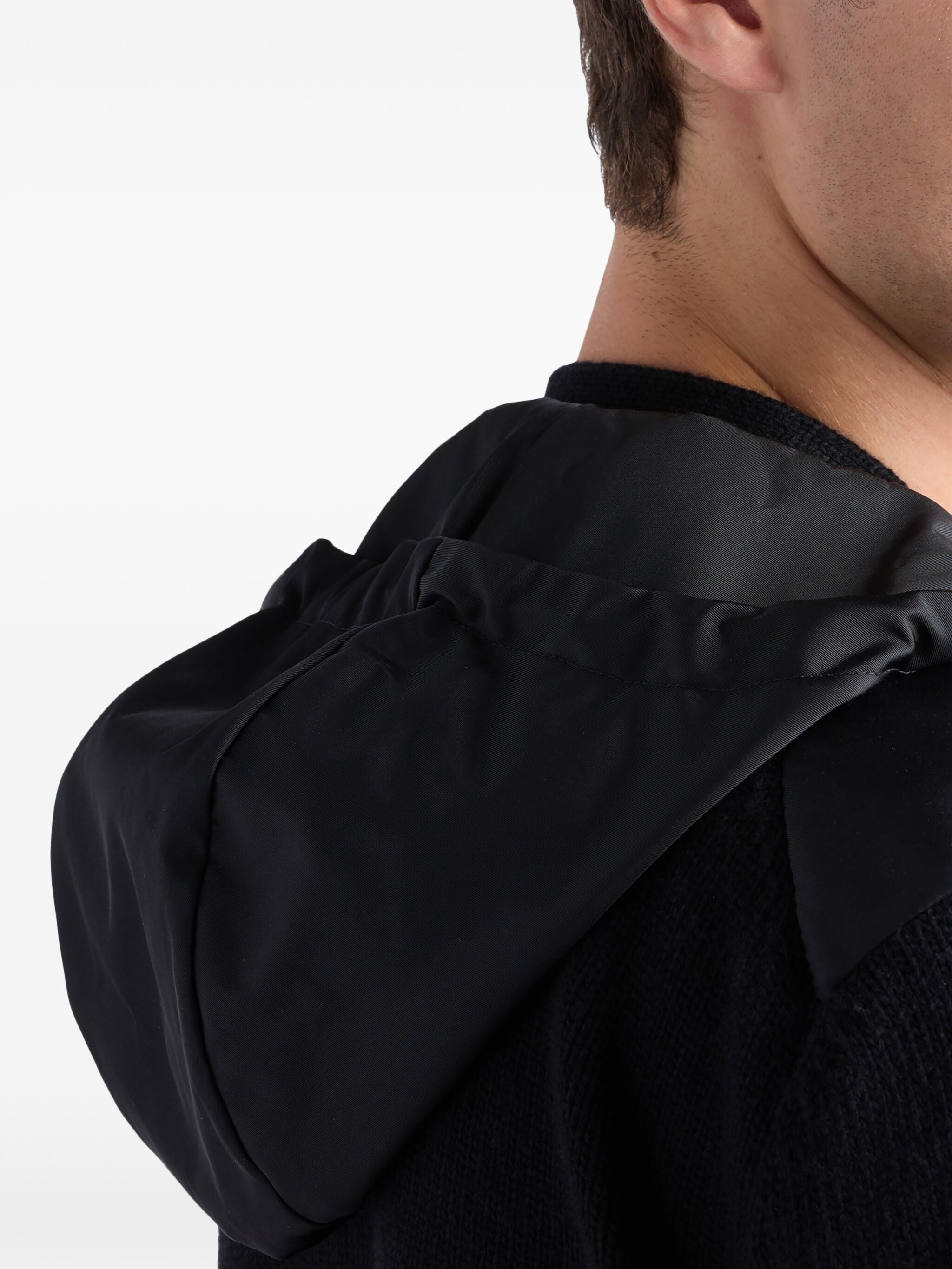 Black Cardigan Wool/Cashmere Re-Nylon Cardigan