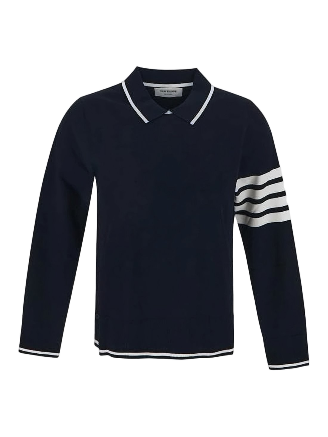 Deep Navy Long-Sleeve Polo Shirt