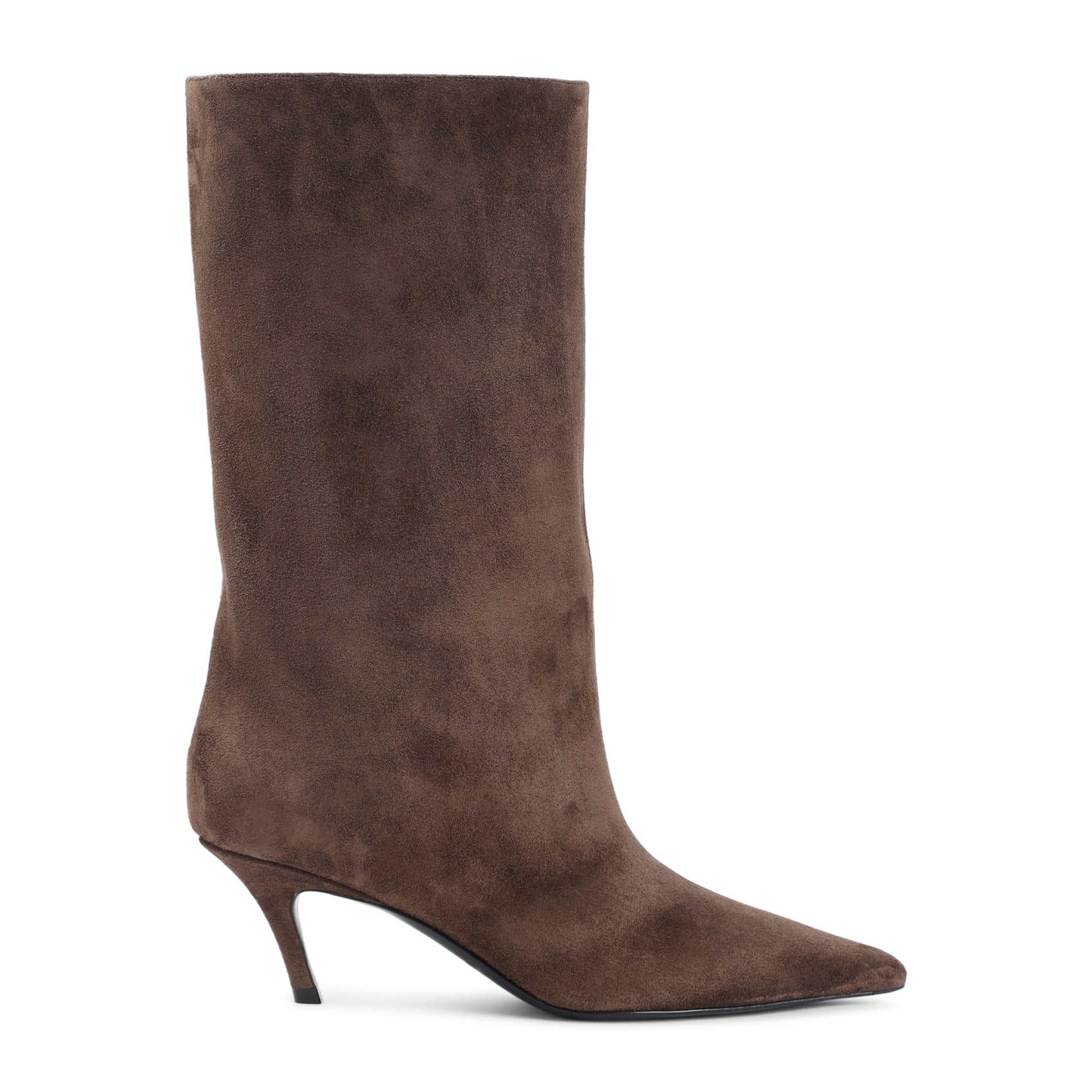 Mid-Calf Suede Ankle Boots