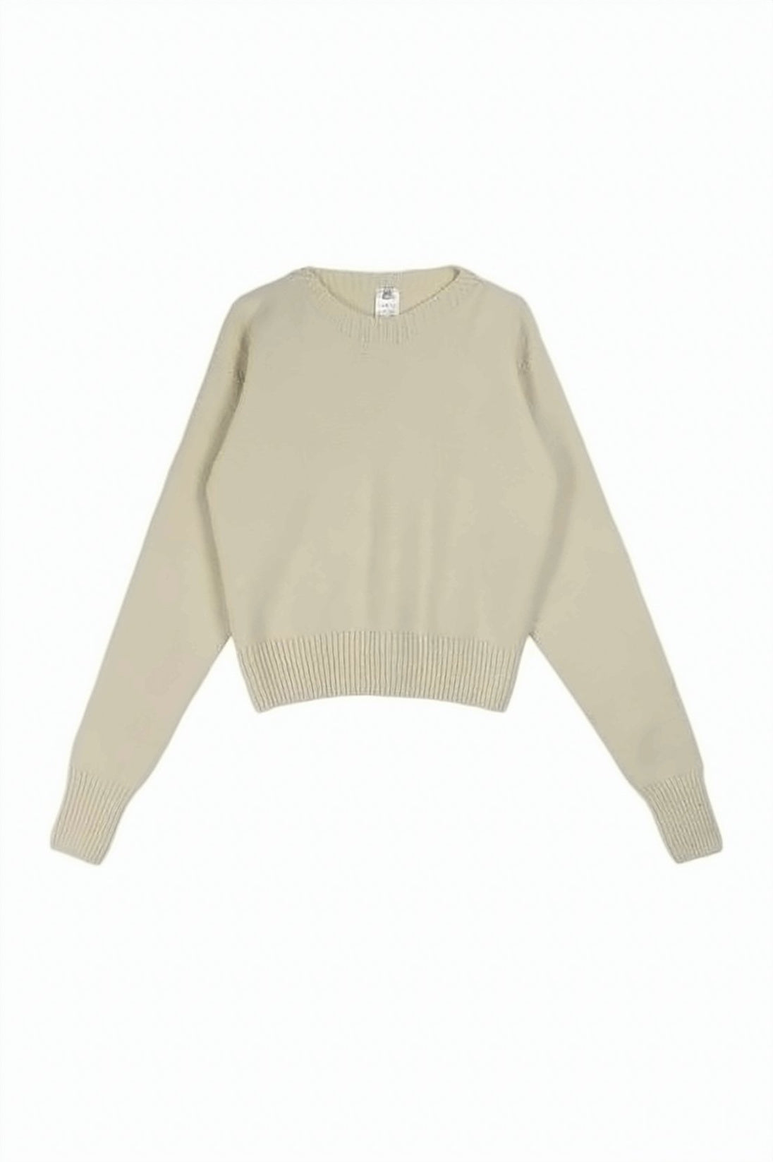 Cropped Sweater with Ribbed Finishes