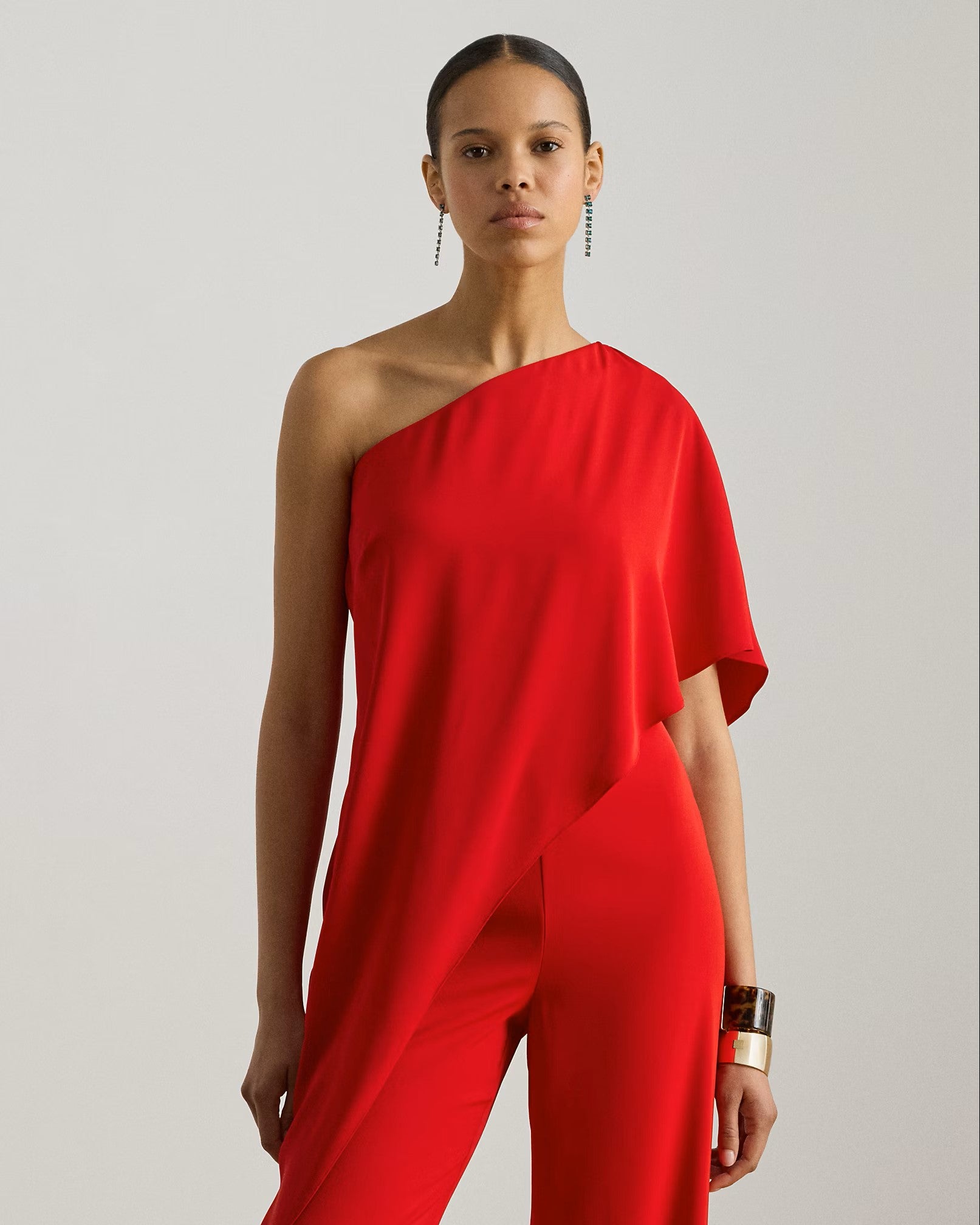 Red Silky Georgette Jumpsuit