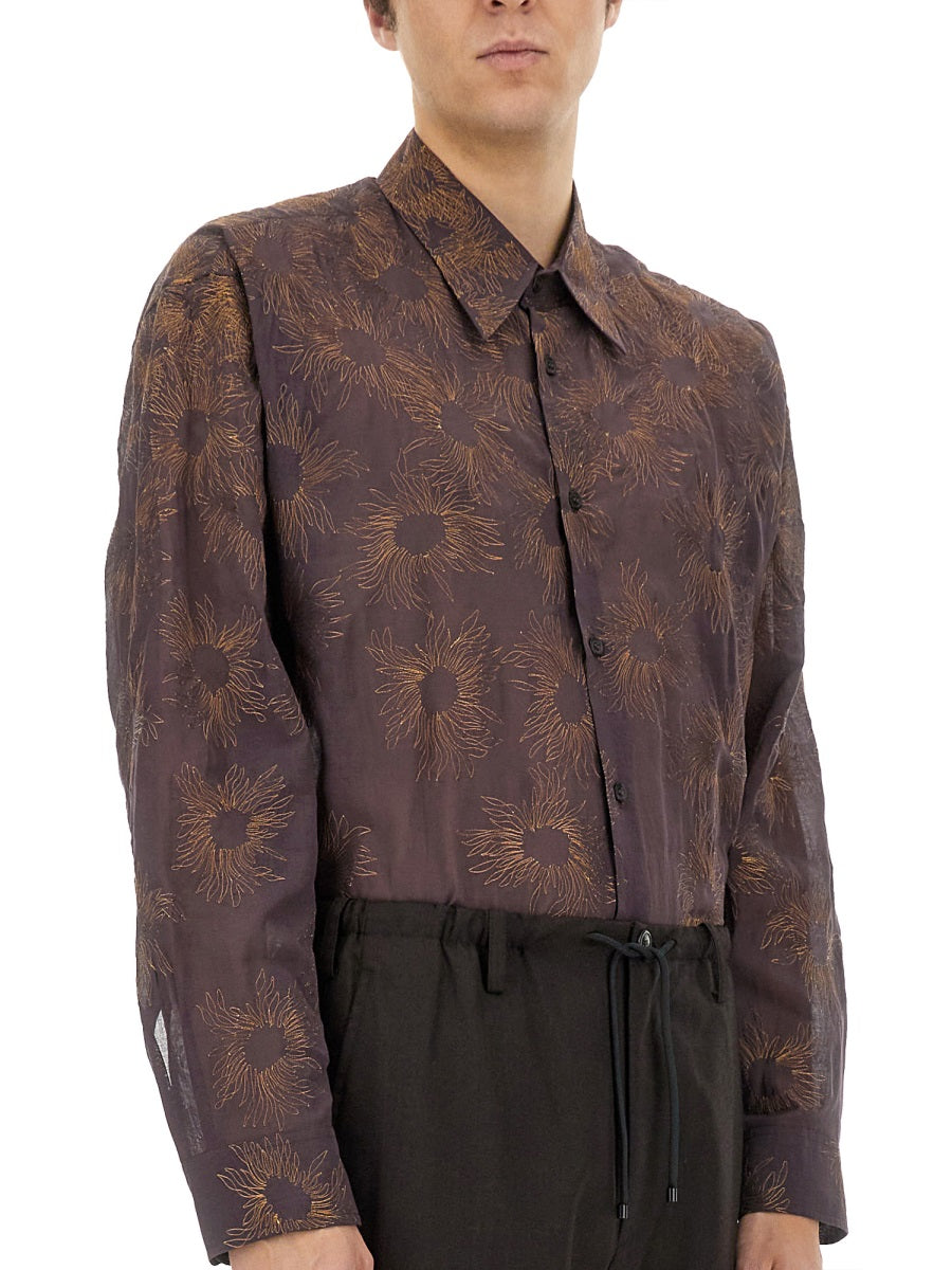Vibrant Printed Cotton Shirt With Classic Collar