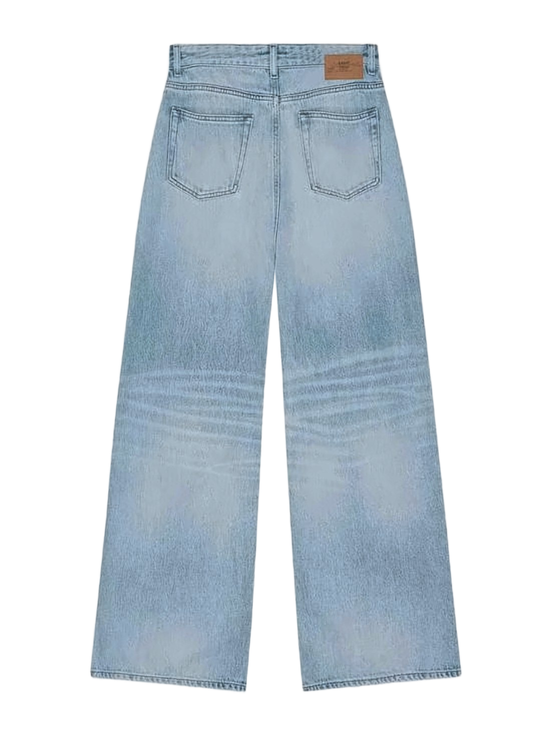 Wide-Leg Denim Trousers with Light Blue Wash