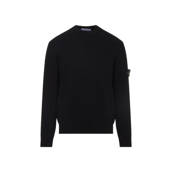 Black Sweatshirt With Ribbed Details