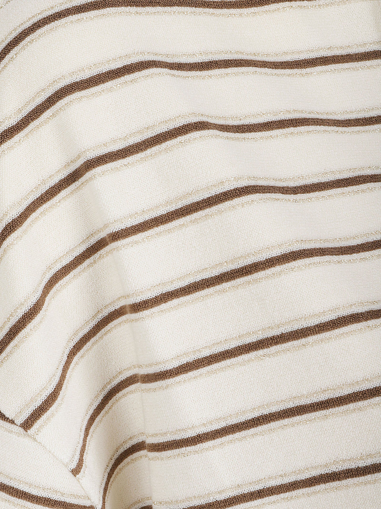 Cropped Top with Horizontal Stripes and Open Collar