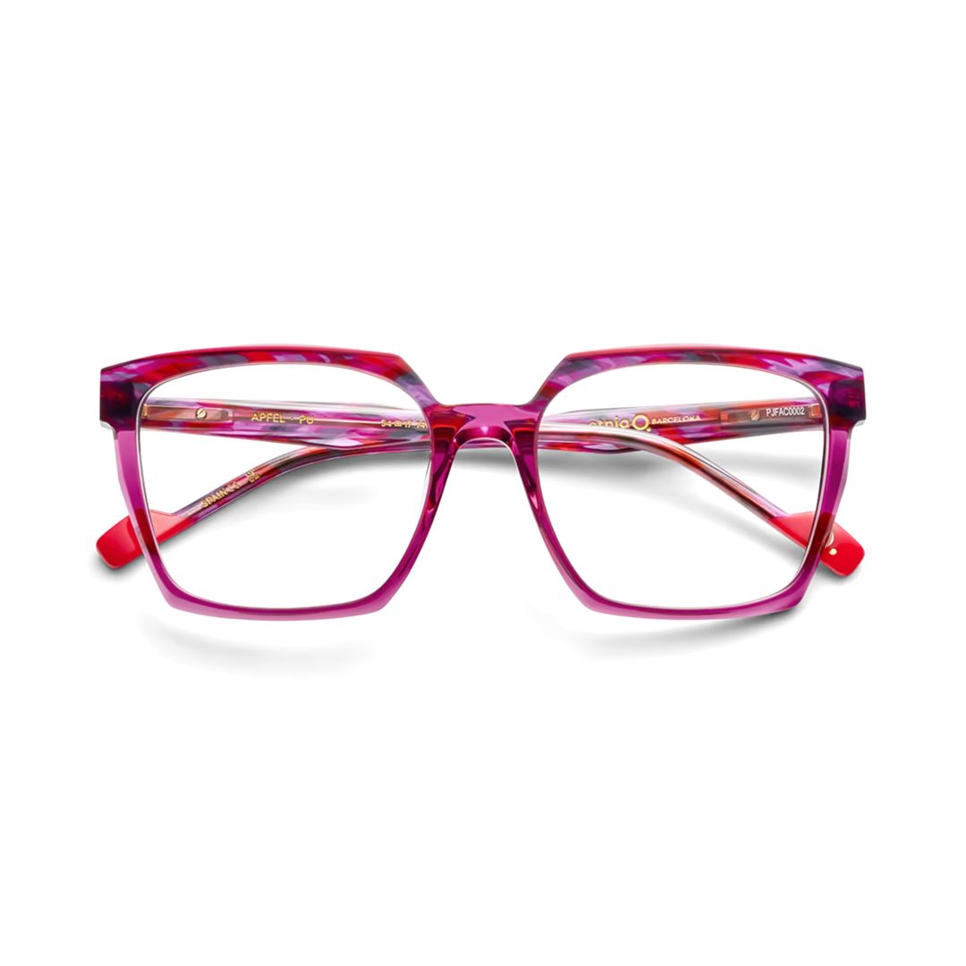 Apfel Bold Oversized Square Eyeglasses with Marbled Temples