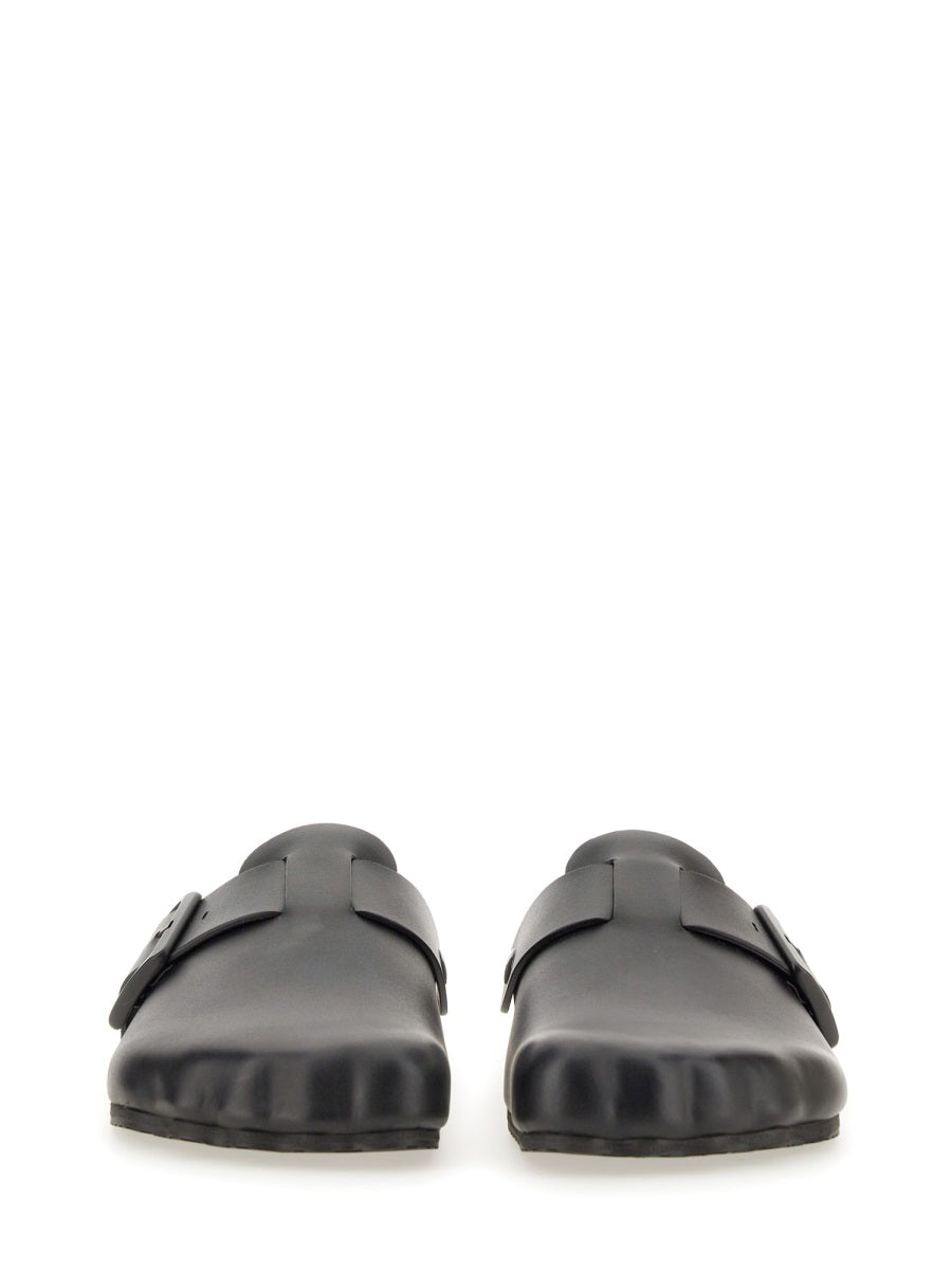 Brown Bovine Leather Flats with Refined Silhouette