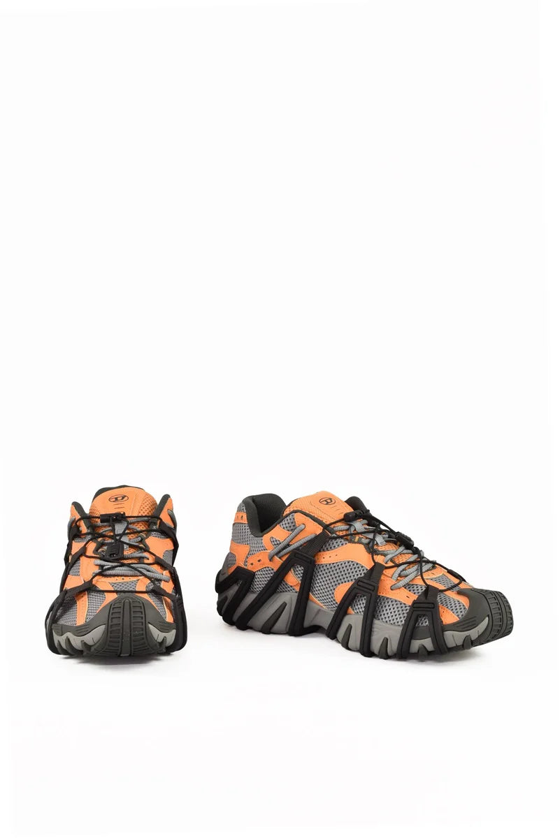 Velcro Sneakers - Grey/Orange