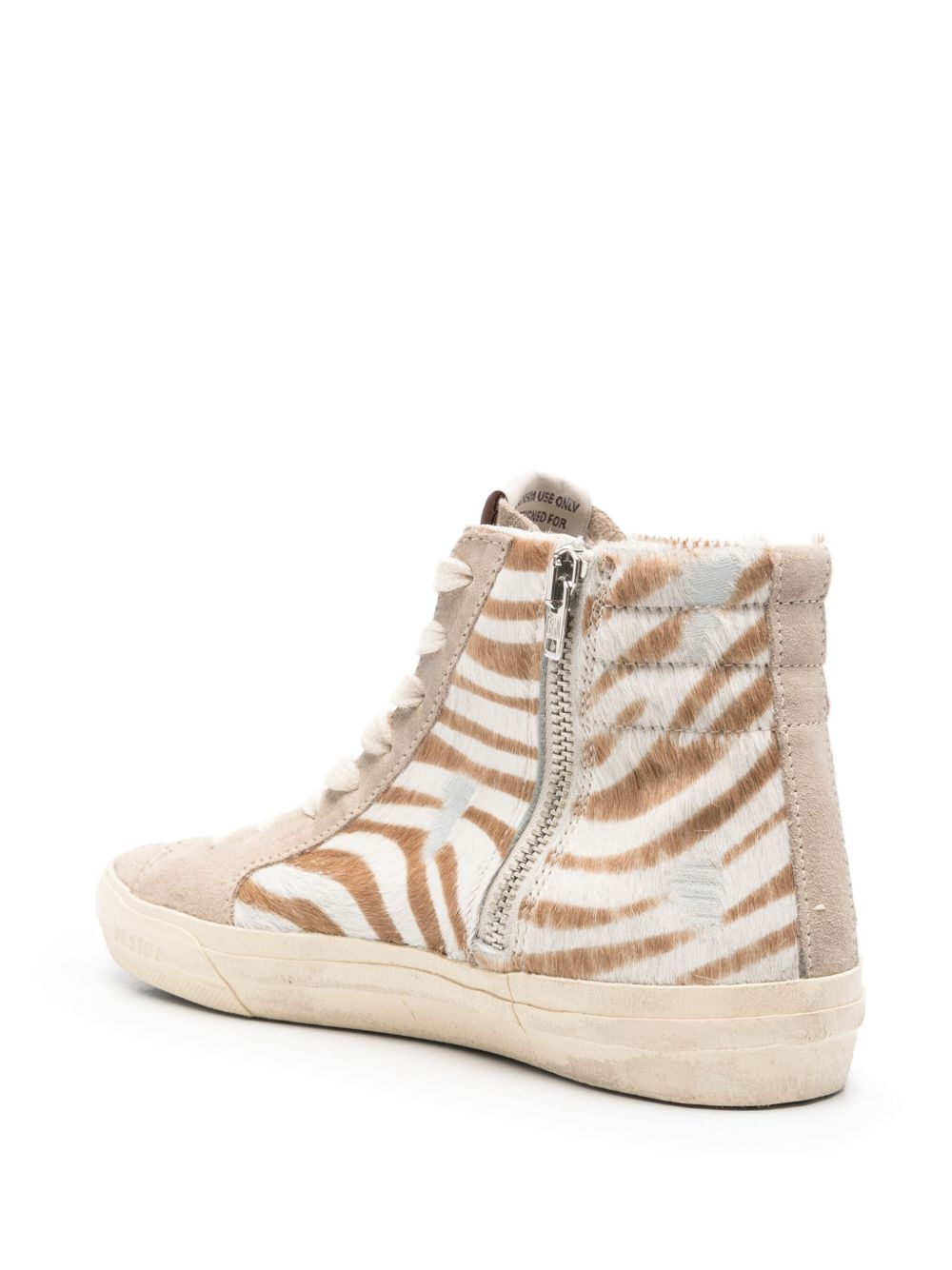 High-Top Sneakers with Zebra Stripe Pattern