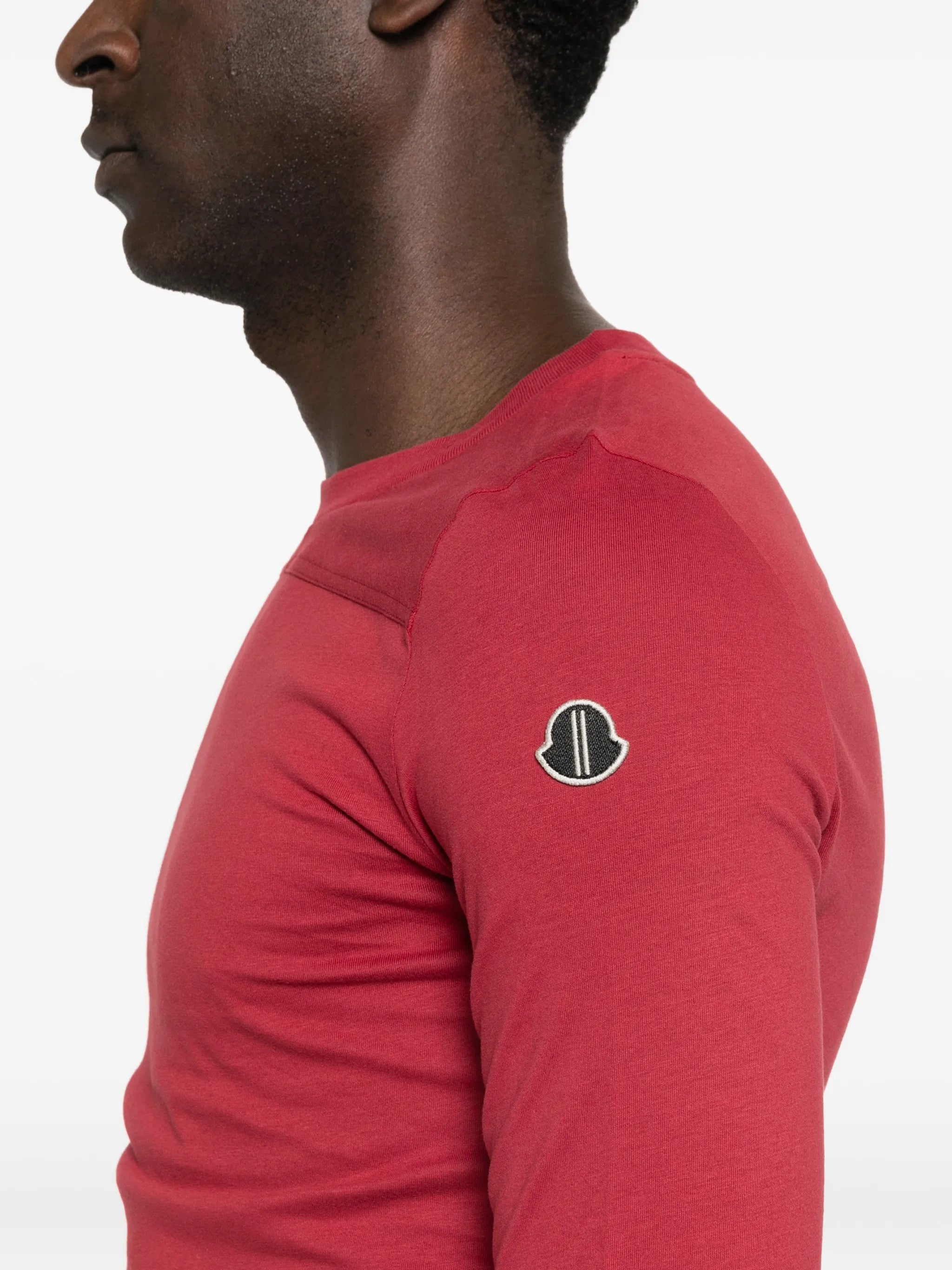 Red Knitted Girder Long-Sleeve T-Shirt