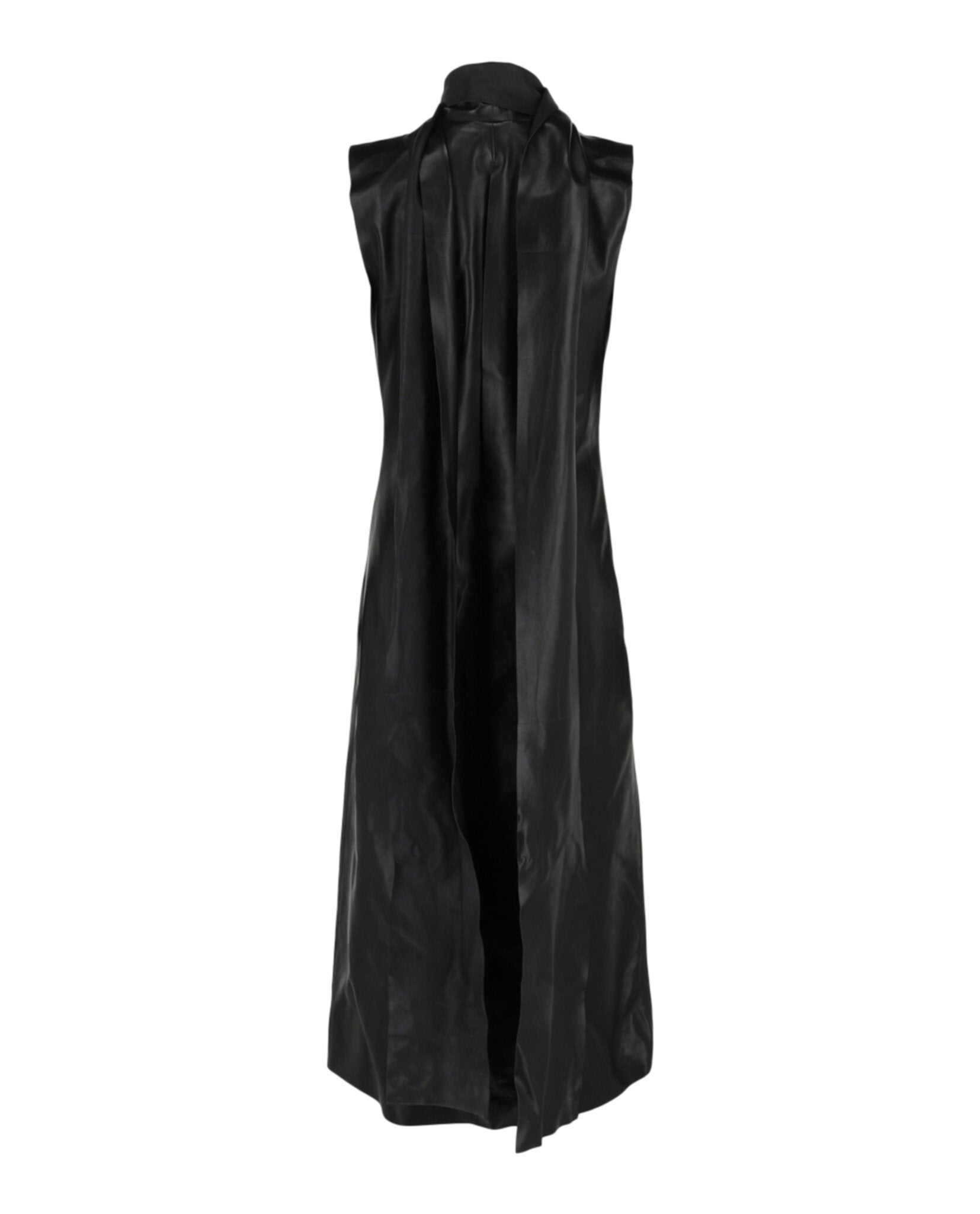 Lavalliere Leather Midi Dress