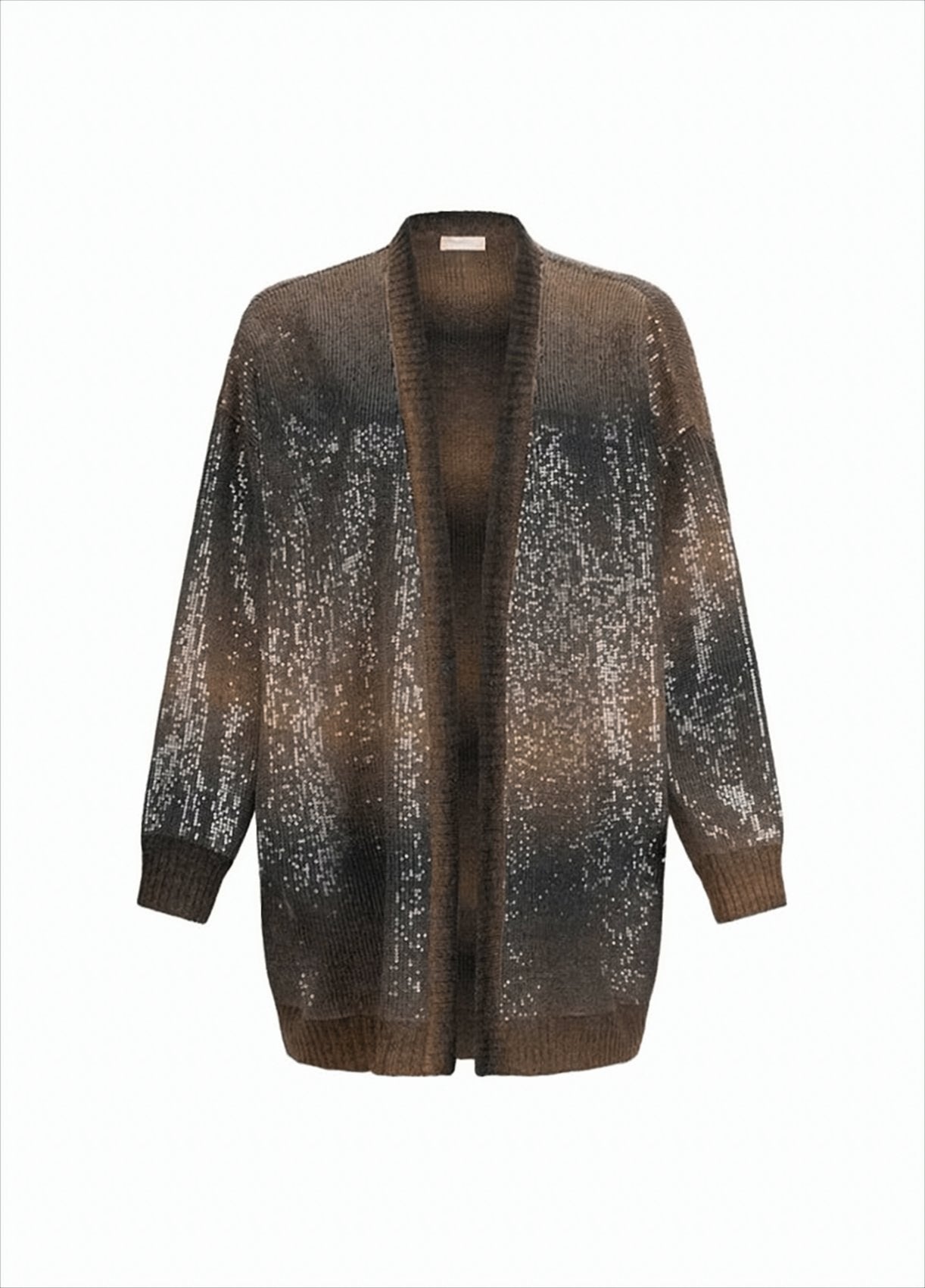 Gradient Sequin-Embellished Long Cardigan