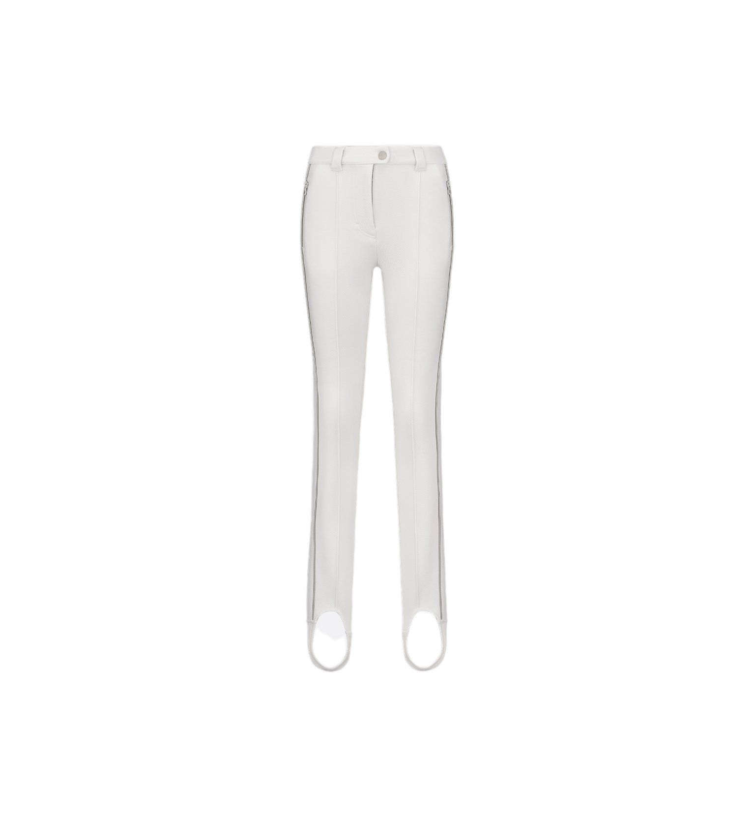 White Slim-Fit Side Stripe Logo Pants