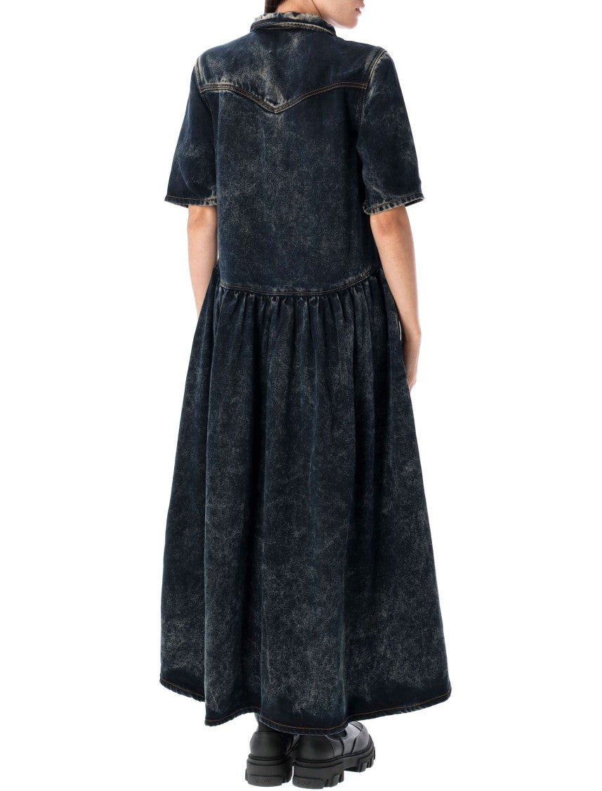 Washed Denim Maxi Dress