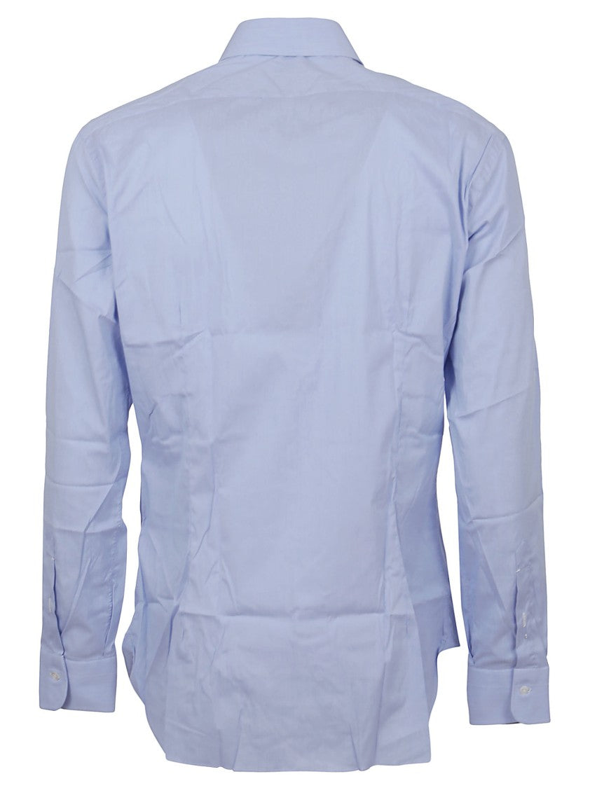 Long-Sleeve Button-Down Shirt With Pointed Collar