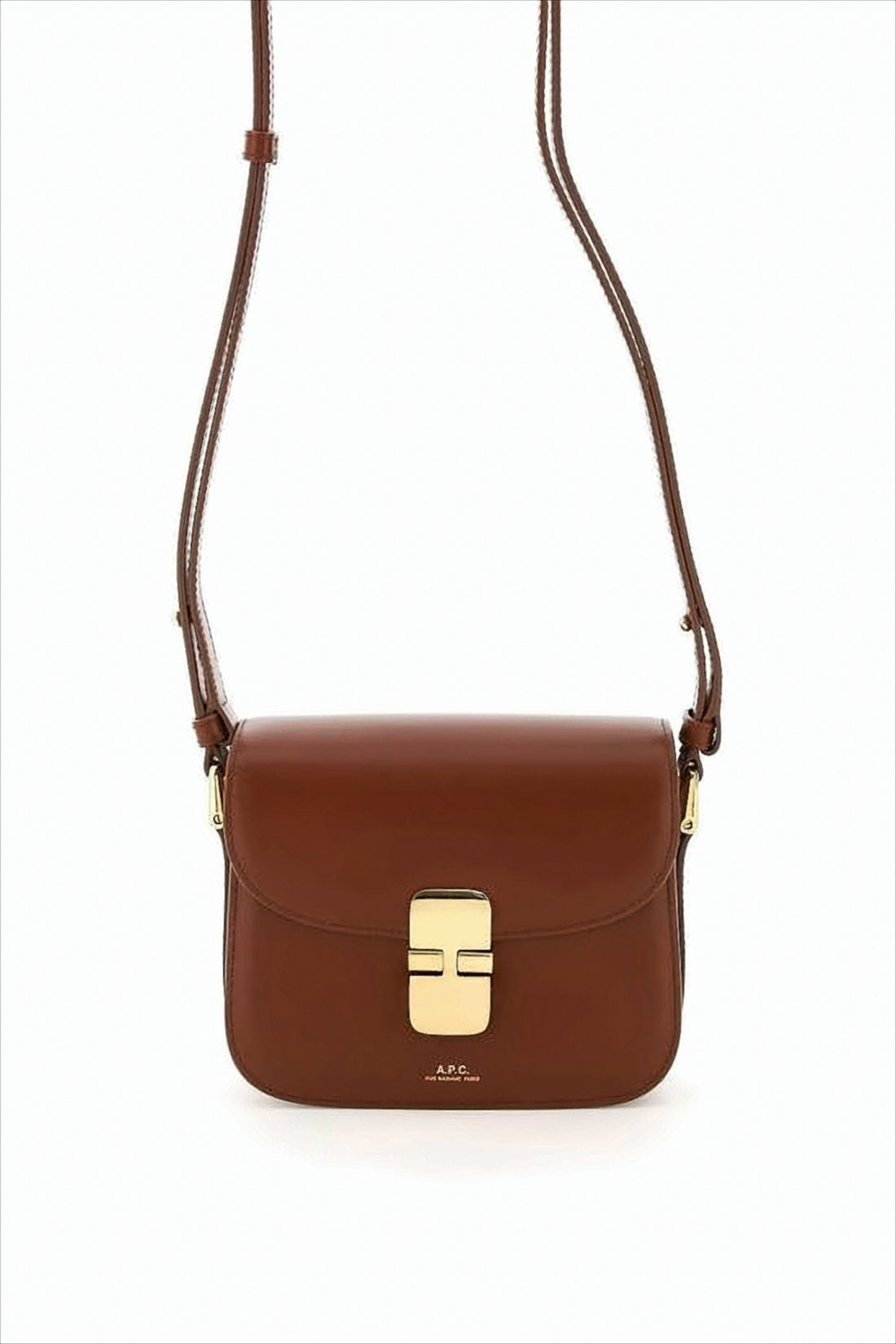 Rectangular Smooth Leather Crossbody Bag