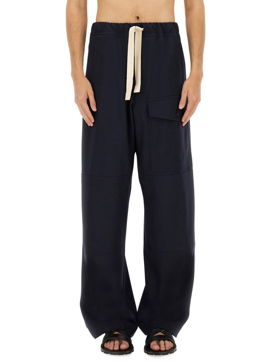 Straight Leg Cotton Pants With Clean Design