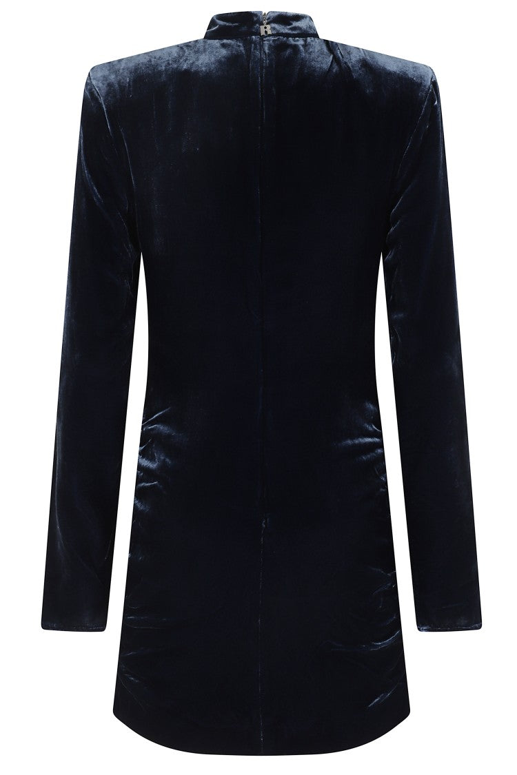 Silk Velvet Ls Mini Dress