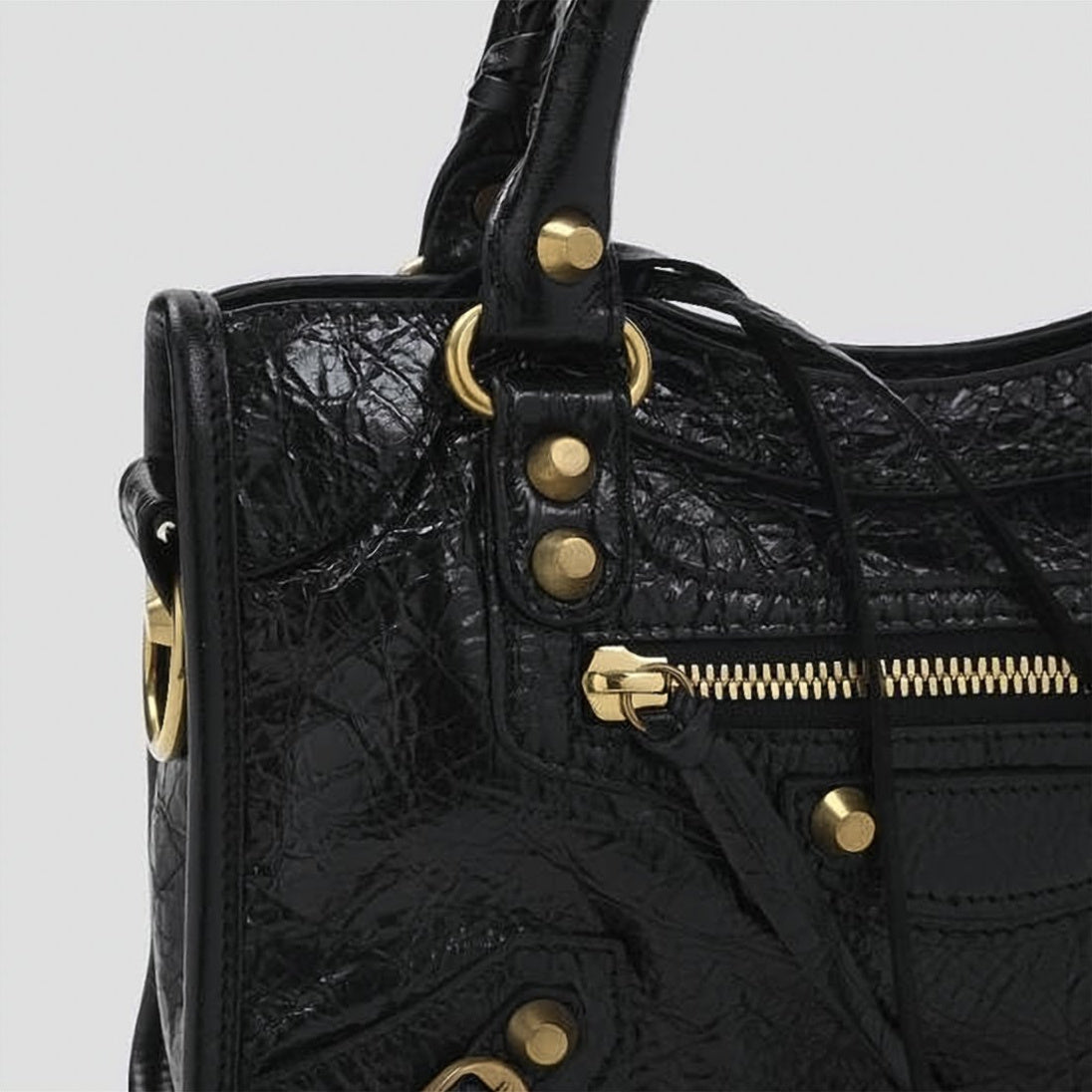 Textured Lambskin Mini Handbag with Glossy Finish