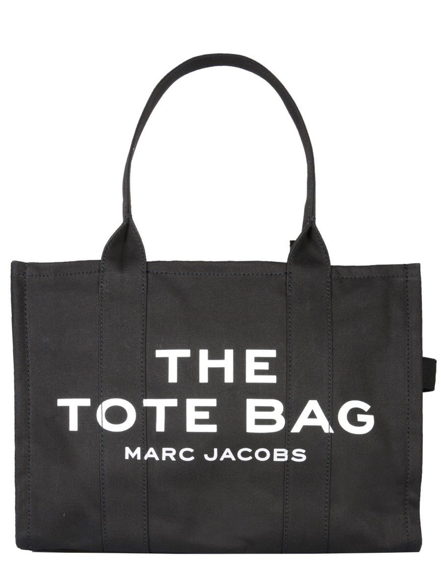 Large Black Cotton Canvas Logo Tote Bag