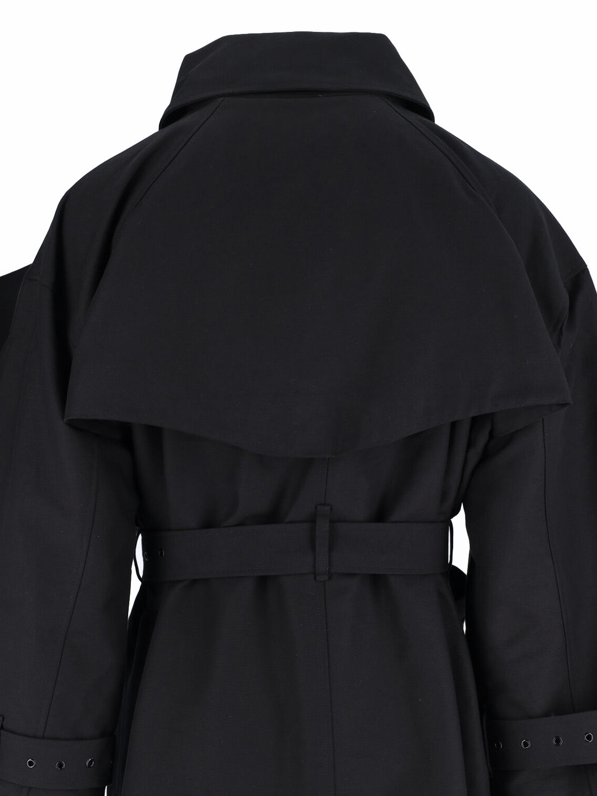Black Asymmetrical Cape Overlay Jacket