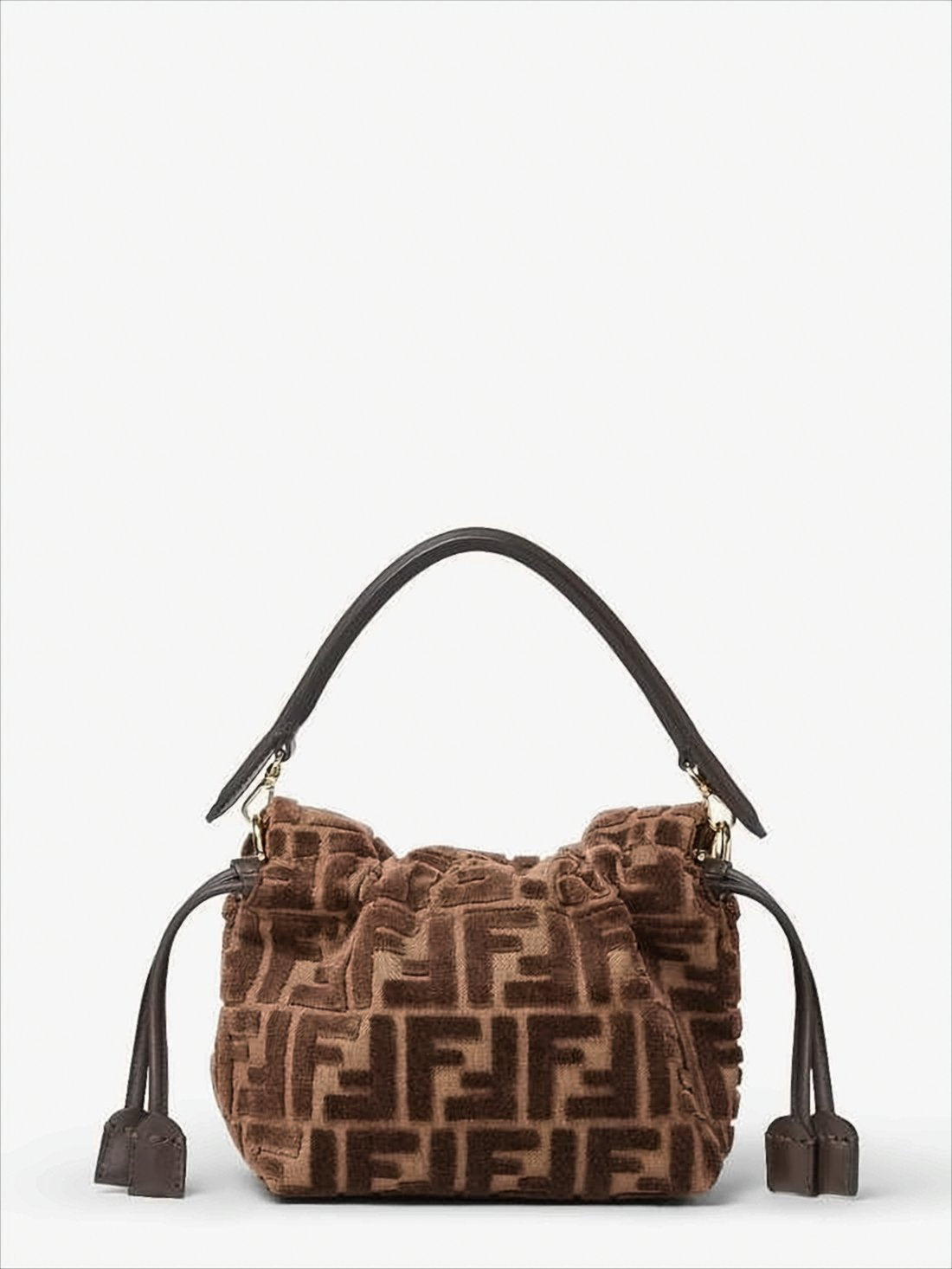 Textured Brown Fendi Shoulder Bag