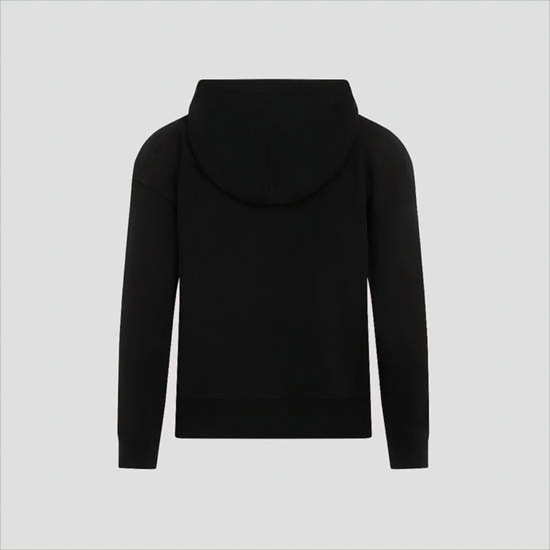 Minimalist Black Hoodie with Metallic Drawstring Tips