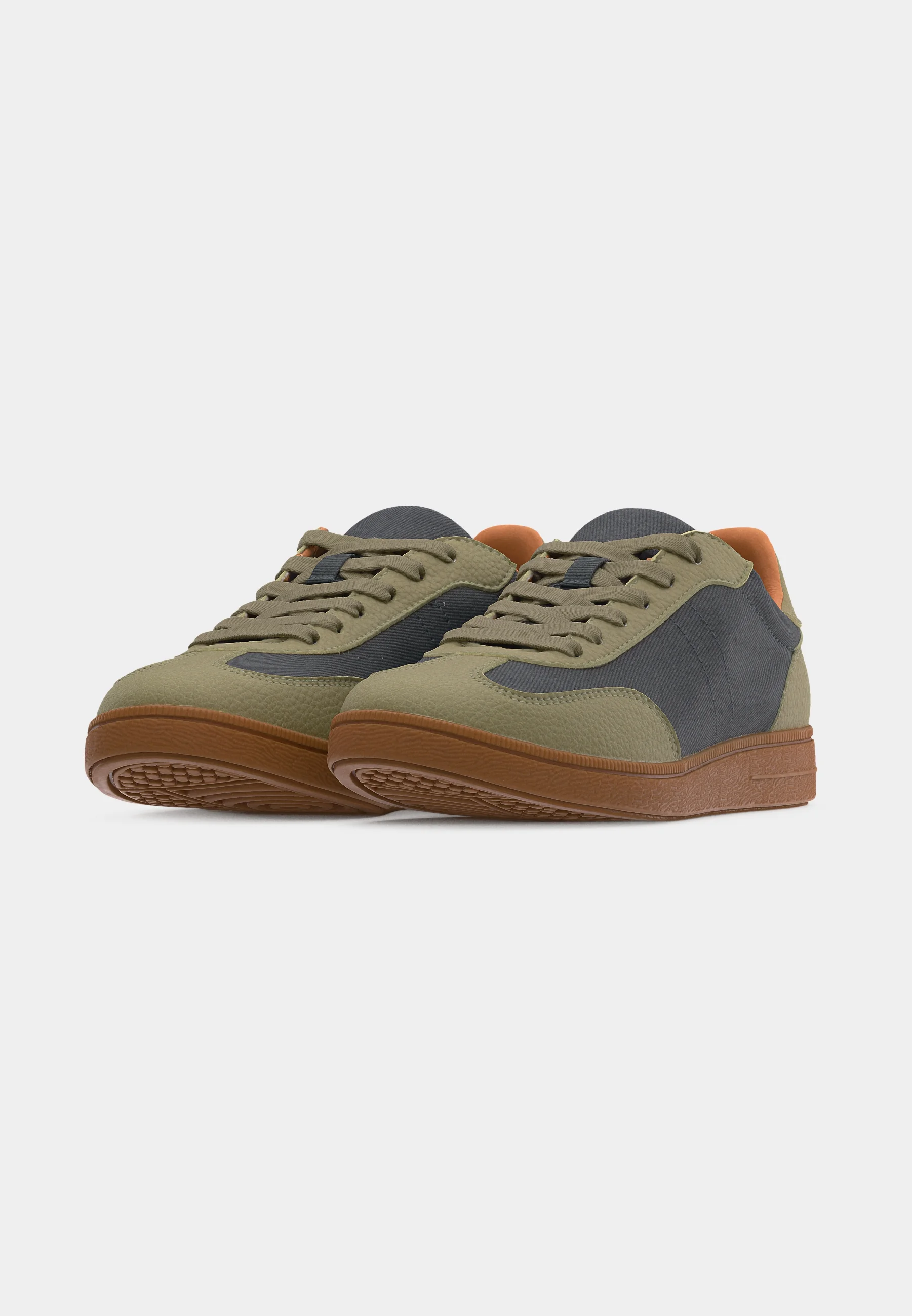 Gray Bicolor Bovine Leather Sneakers
