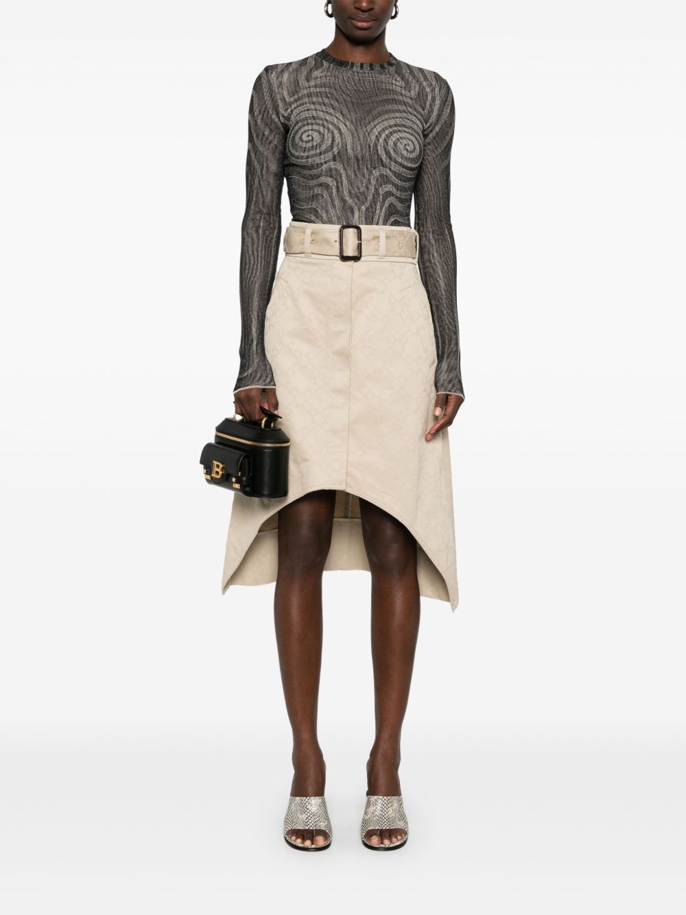 Light Beige Midi Skirt