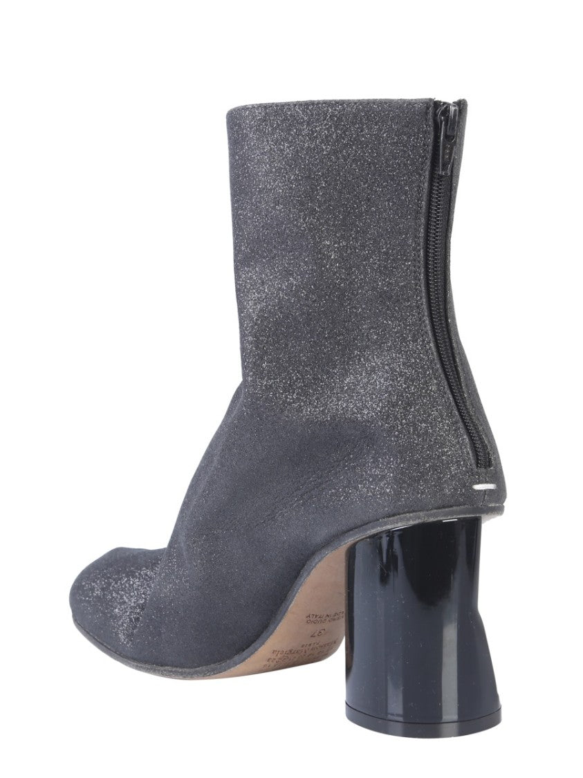 Ankle Boot With Crushed-Effect Block Heel