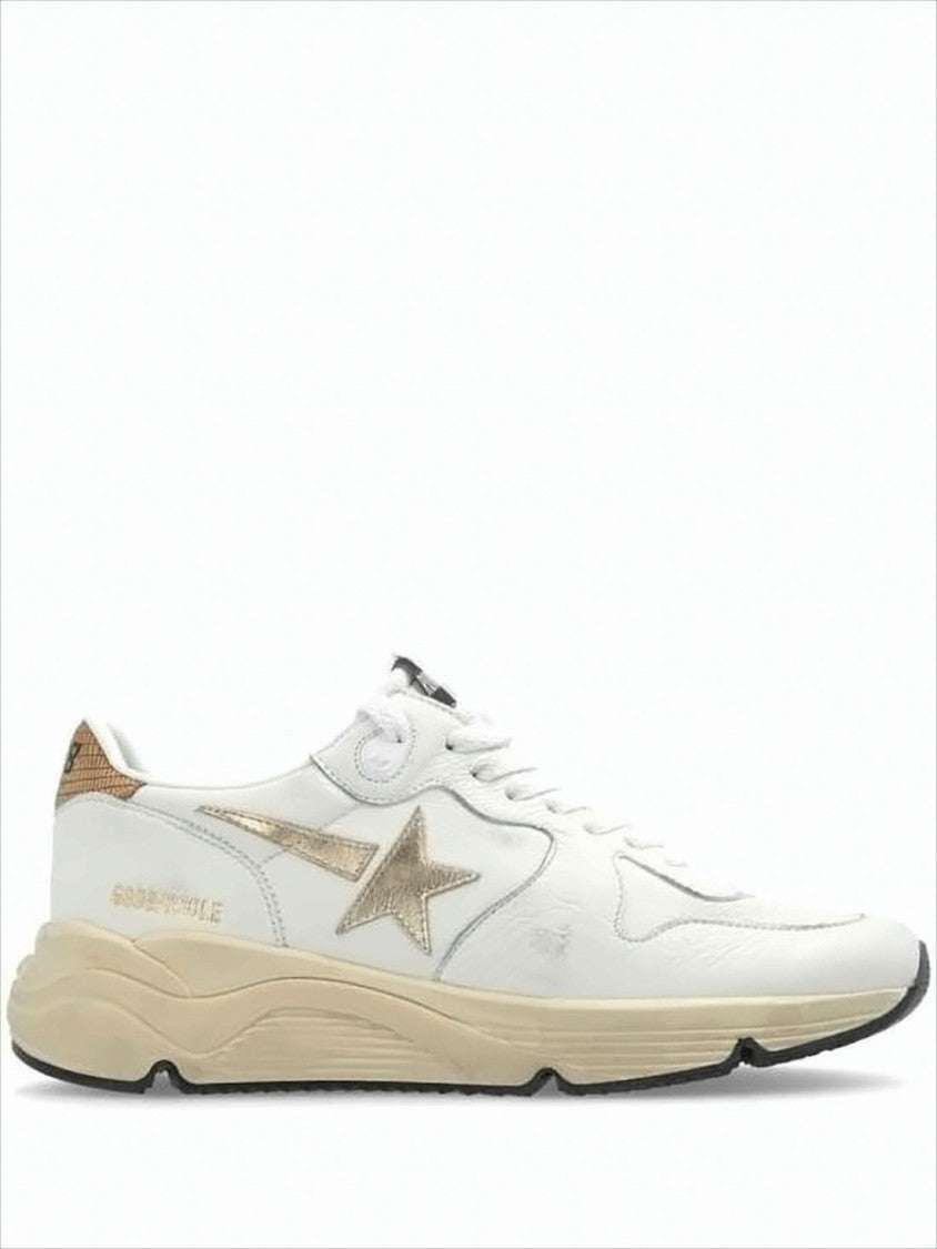 Low-Top Sneakers with Metallic Gold Star Detail