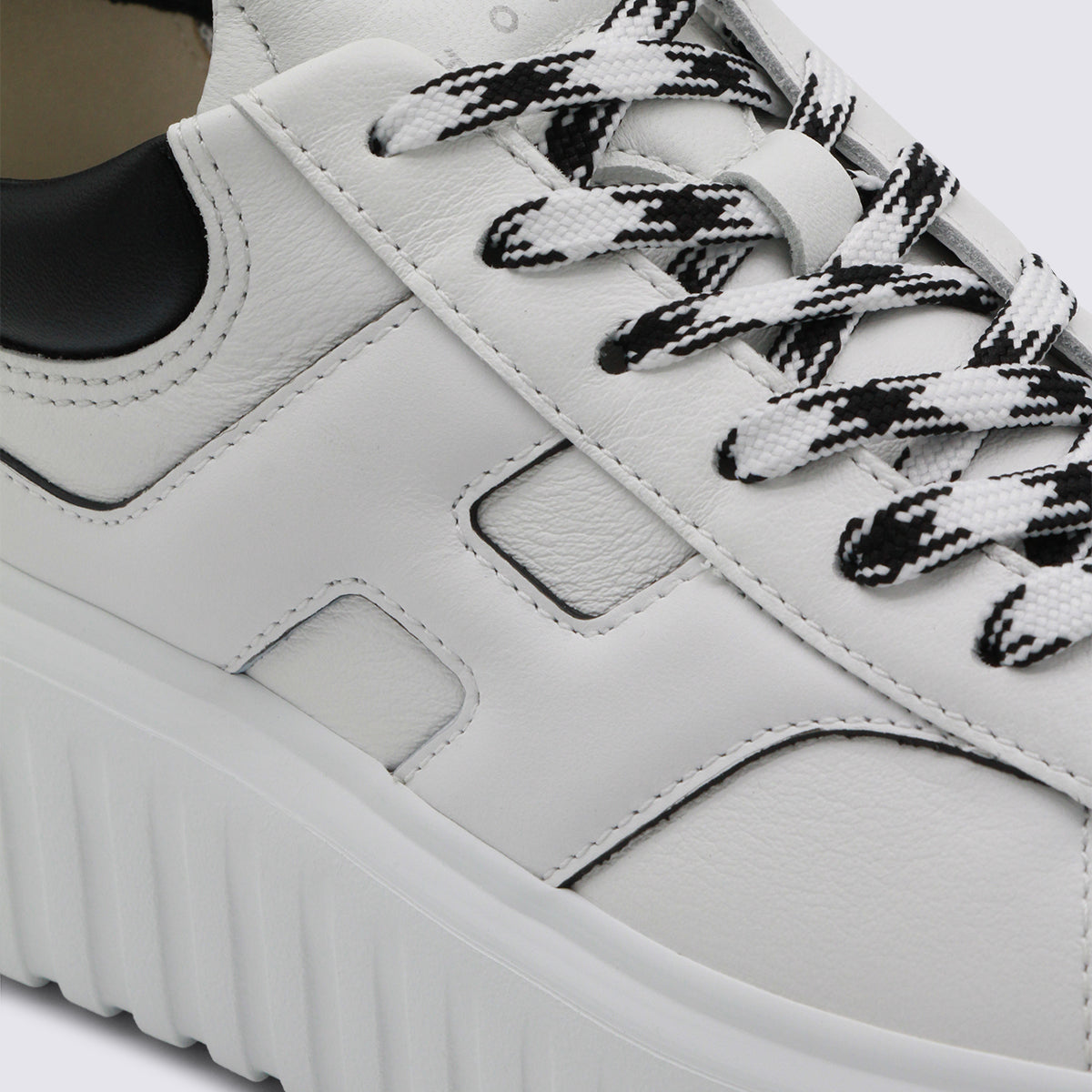 White And Black Leather Sneakers