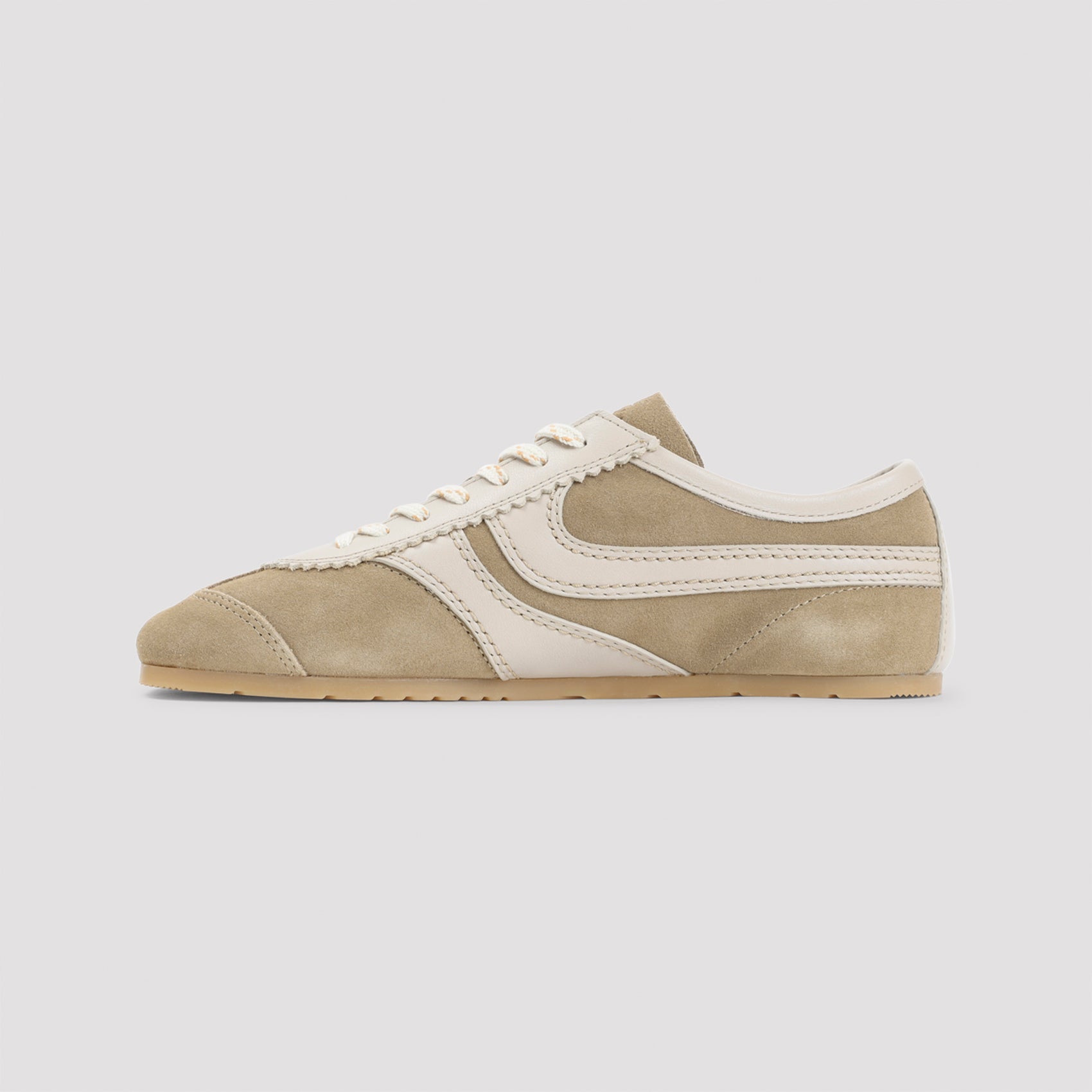 Low-Top Sneakers with Smooth and Suede Leather Panels