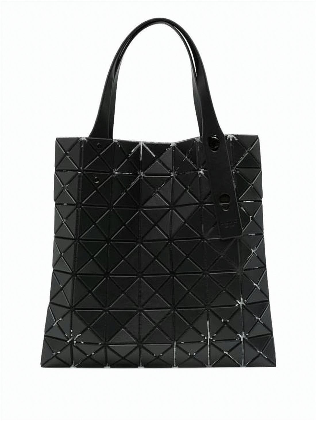 Geometric Faceted Black Tote Bag