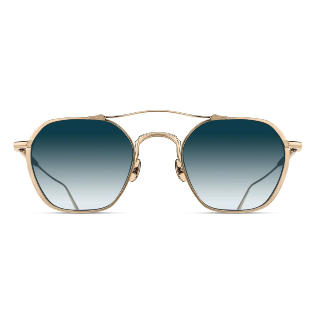 M3145.Sg Hexagonal Gradient Blue Tint Sunglasses with Metal Frame