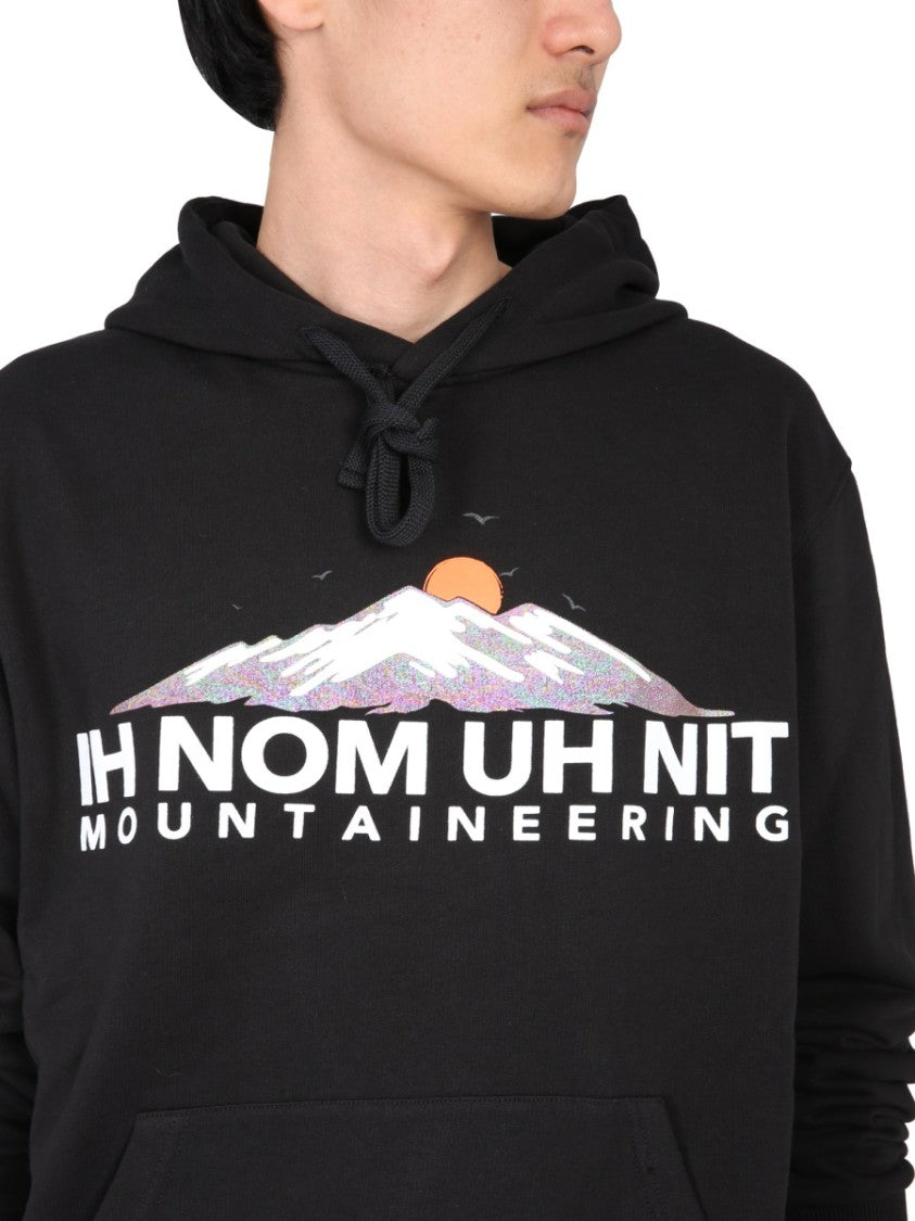 Graphic Mountain Hoodie With Drawstring