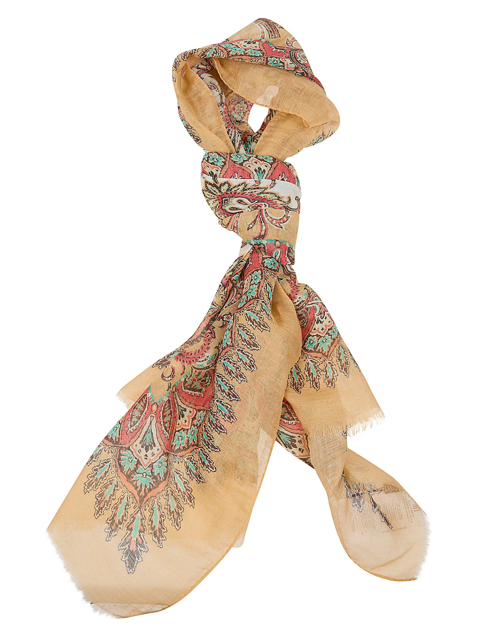 Floral Paisley Modal-Linen-Silk Blend Scarf